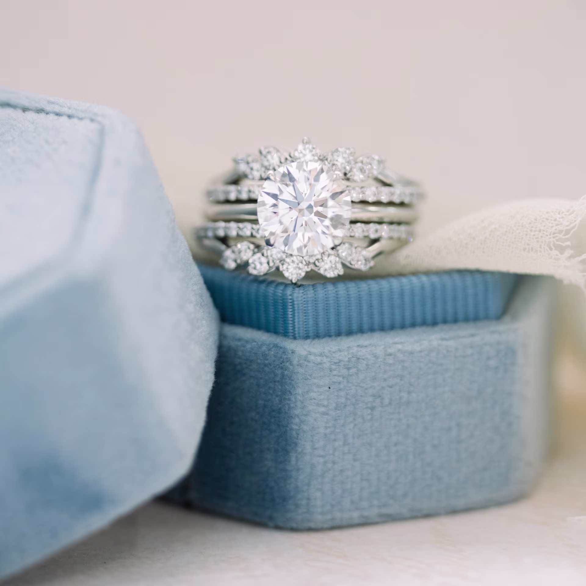 platinum two row custom floral inspired lab diamond wedding band ada diamonds design ad 262 with round lab diamond solitaire ad-066