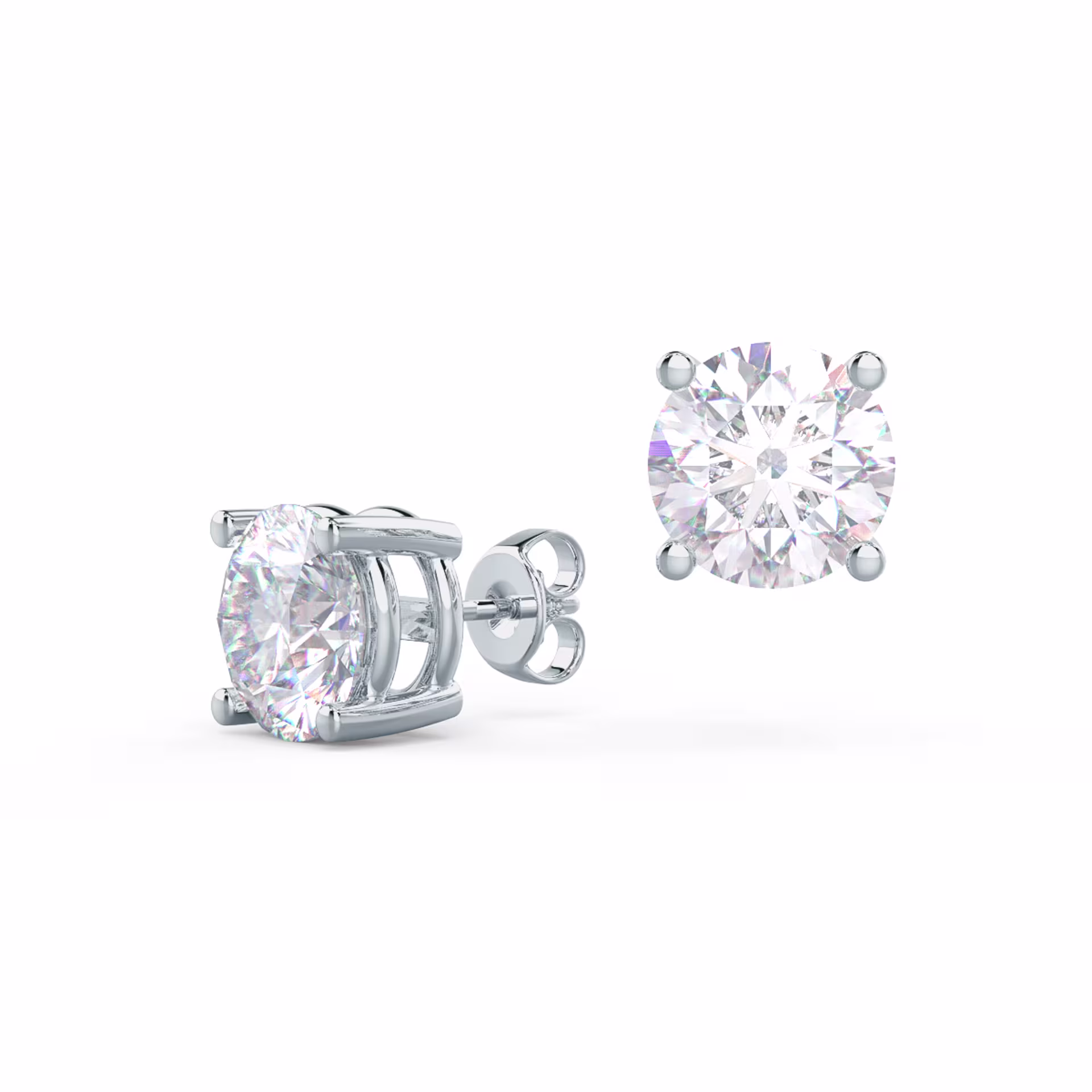 3.0 Carat Created Diamonds set in Platinum Round Brilliant Lab Diamond Stud Earrings