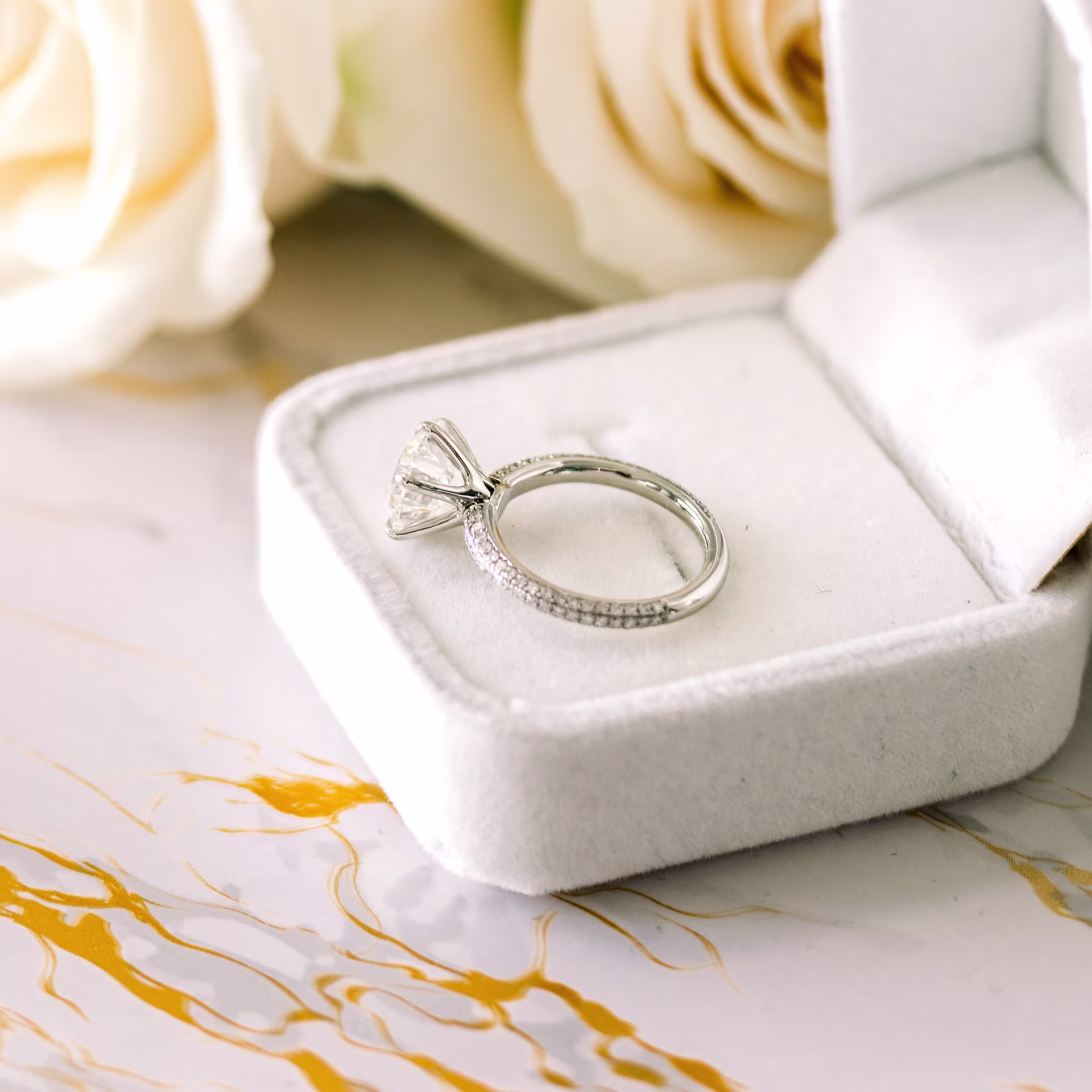 platinum 3.5 carat round manmade diamond six prong micropave custom engagement ring ada diamonds design ad 172 profile