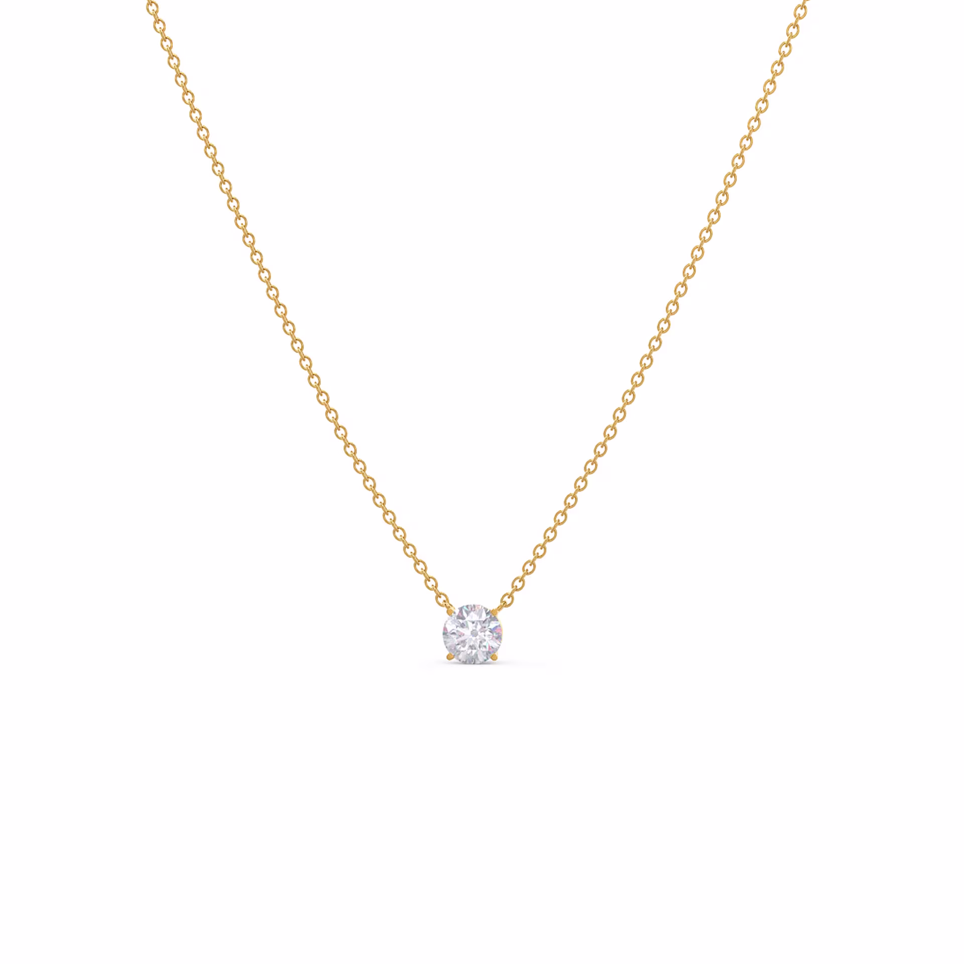 0.5 ct Lab Created Diamonds set in 14k Yellow Gold Floating Round Pendant (Main View)