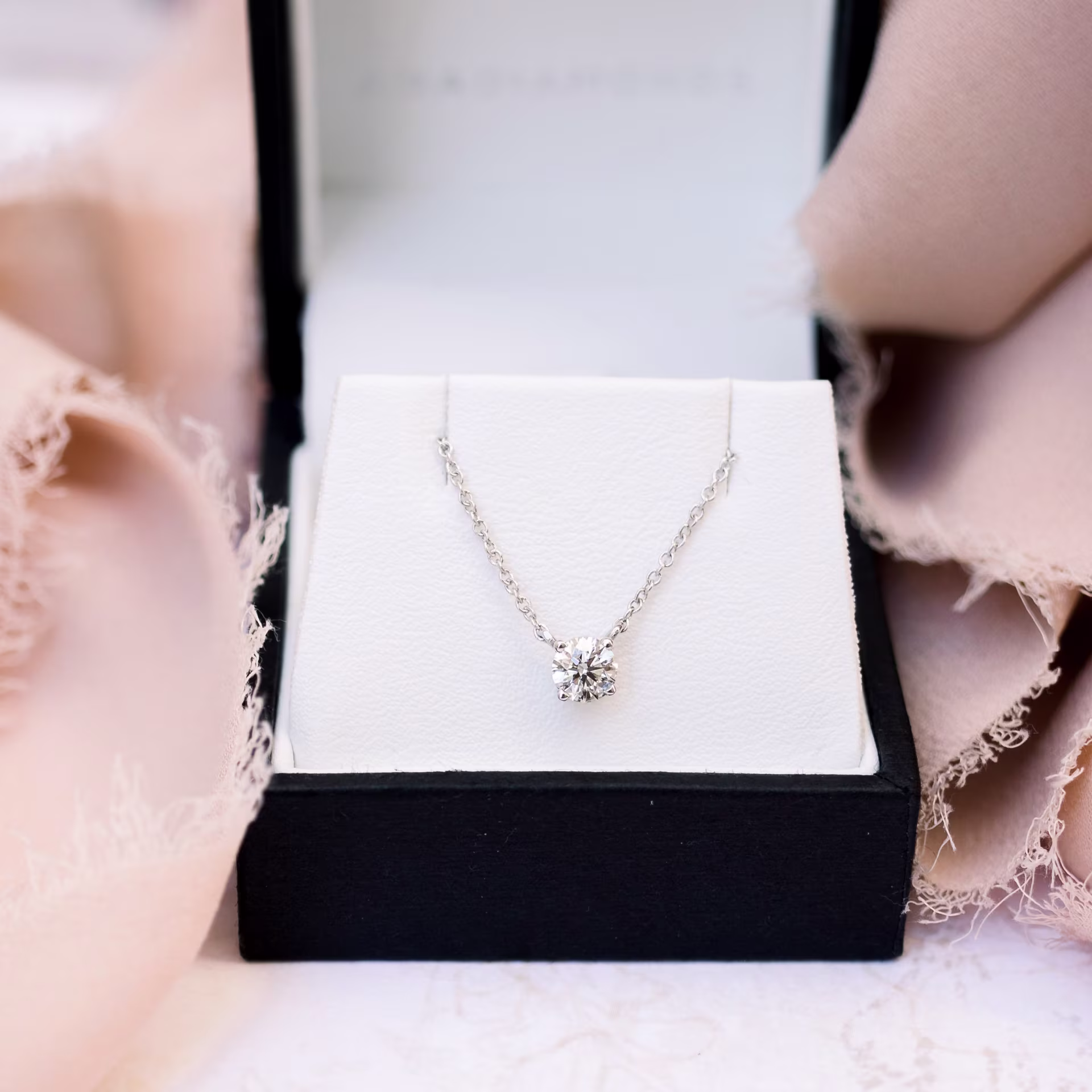 third carat round diamond pendant white gold