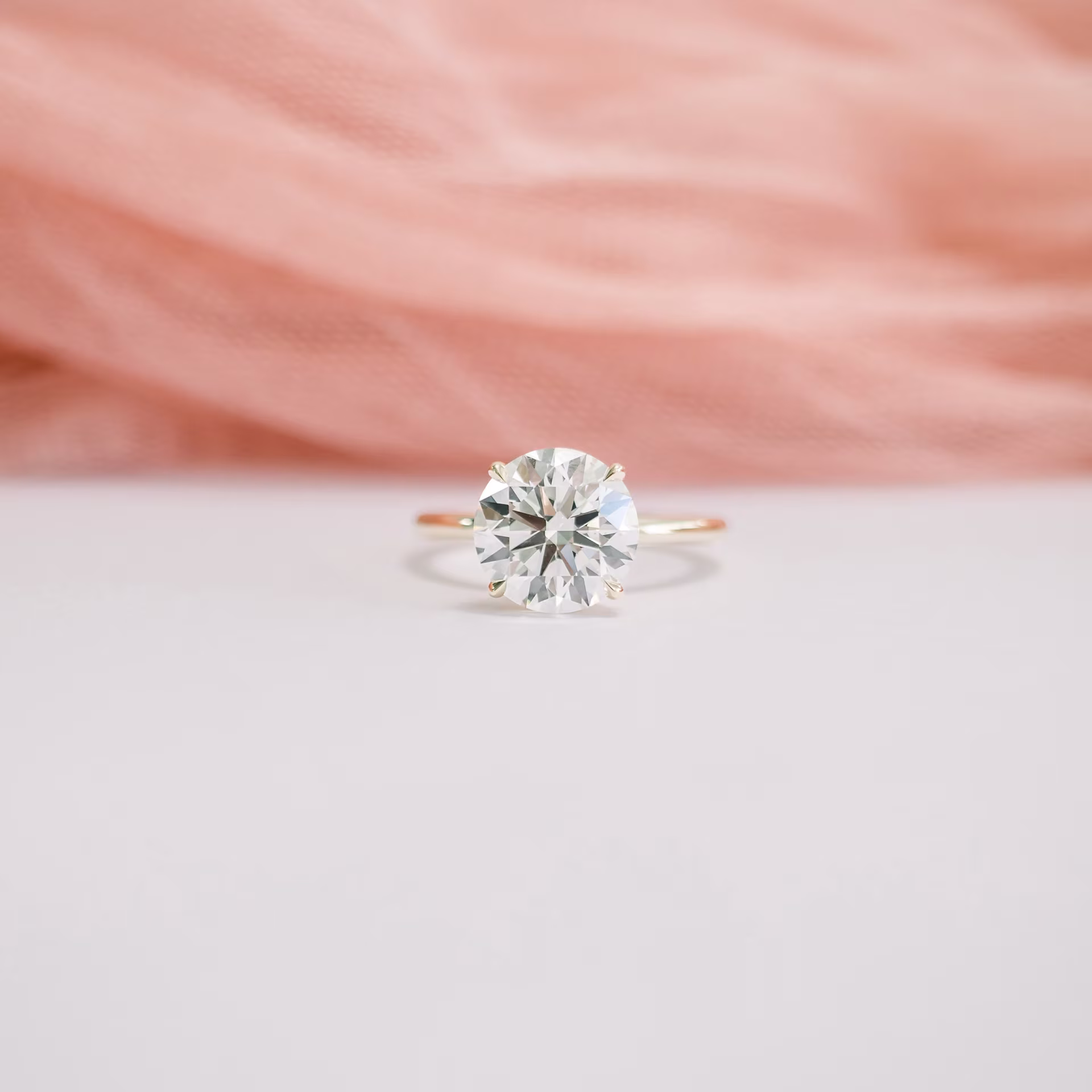 14k yellow gold 4 ct round solitaire engagement ring featuring lab created diamond ada diamonds design ad 066 macro