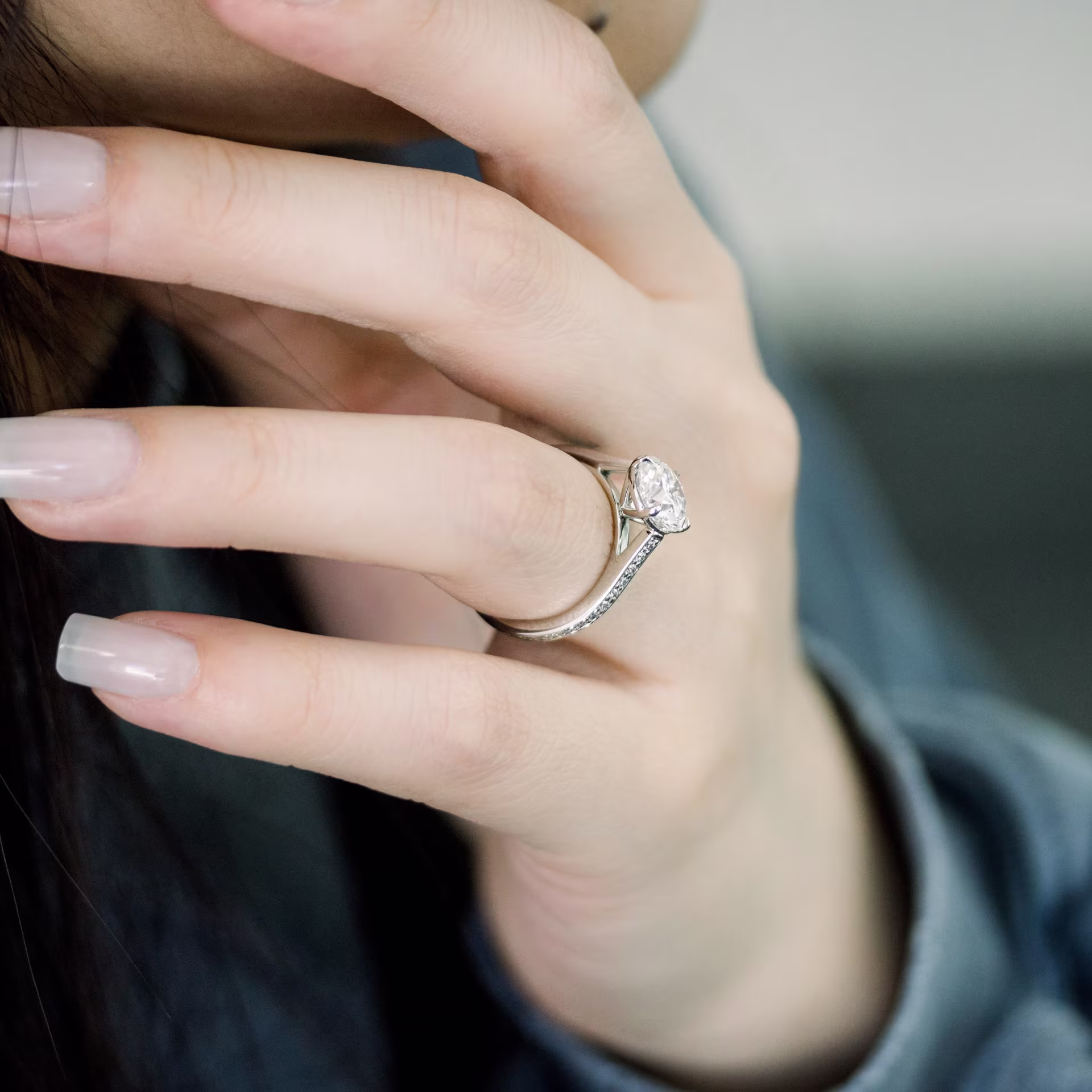 2carat Round four prong cathedral channel setting engagement ring made in platinum metal made with man made diamonds ADA Diamonds ad-074