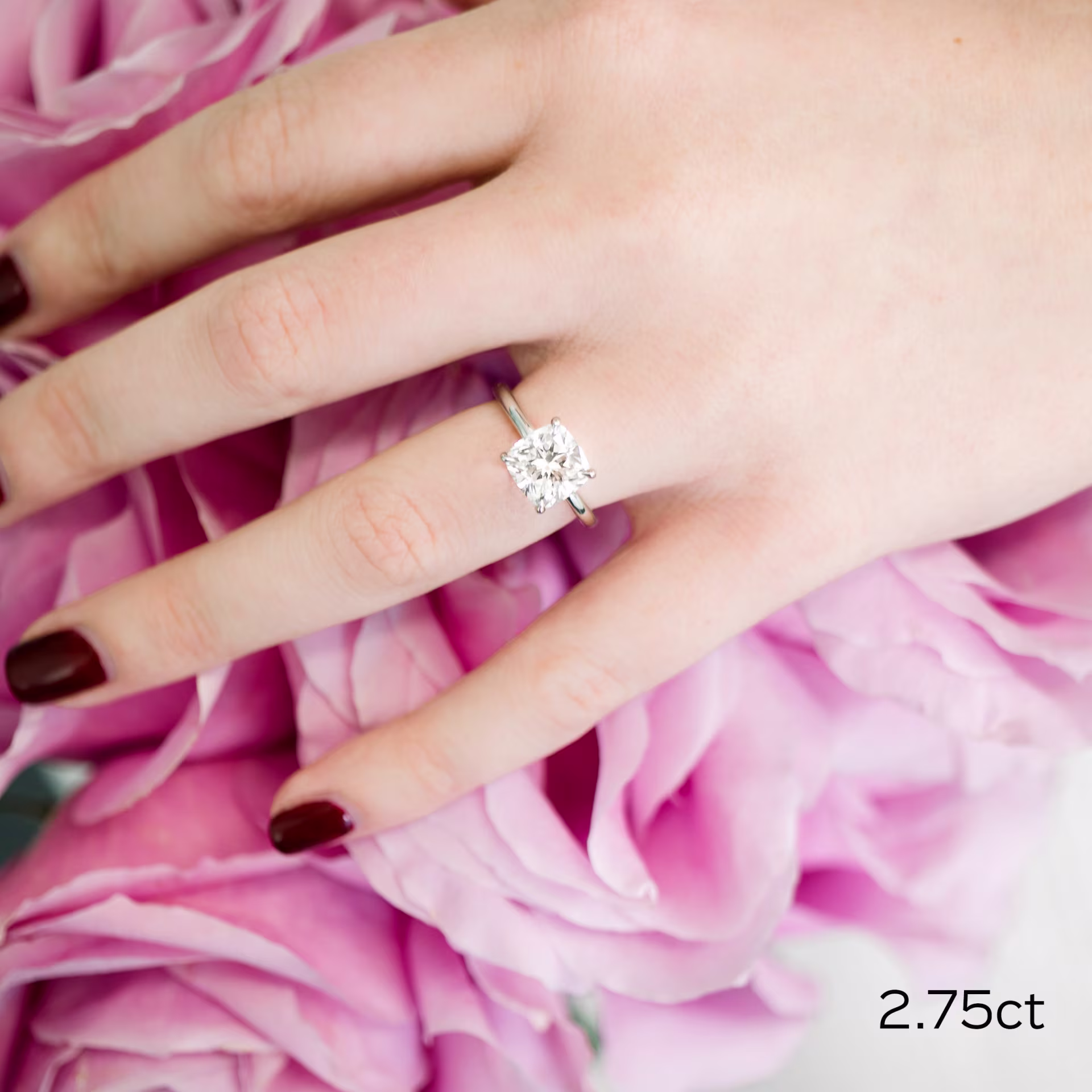 platinum 2.75ct cushion cut man made diamond solitaire engagement ring platinum ada diamonds design ad 221