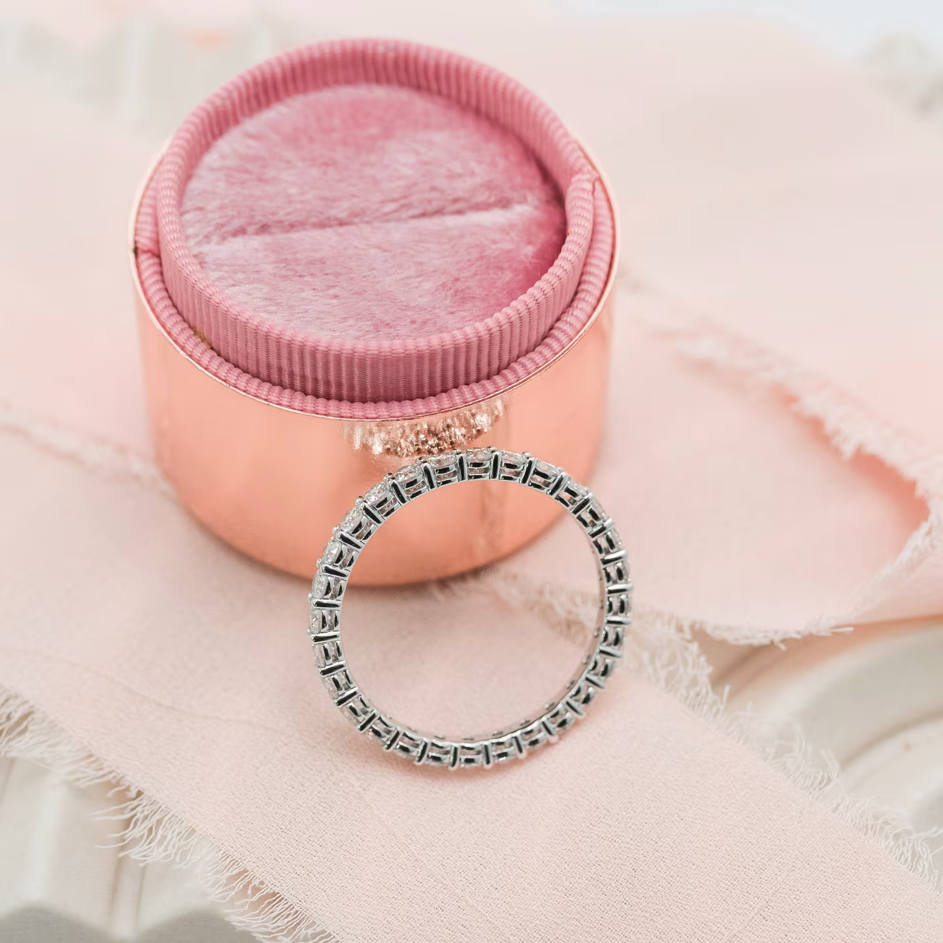 platinum 2.7mm round 2.5 carat prong set lab diamond eternity band ada diamonds design ad 081 profile