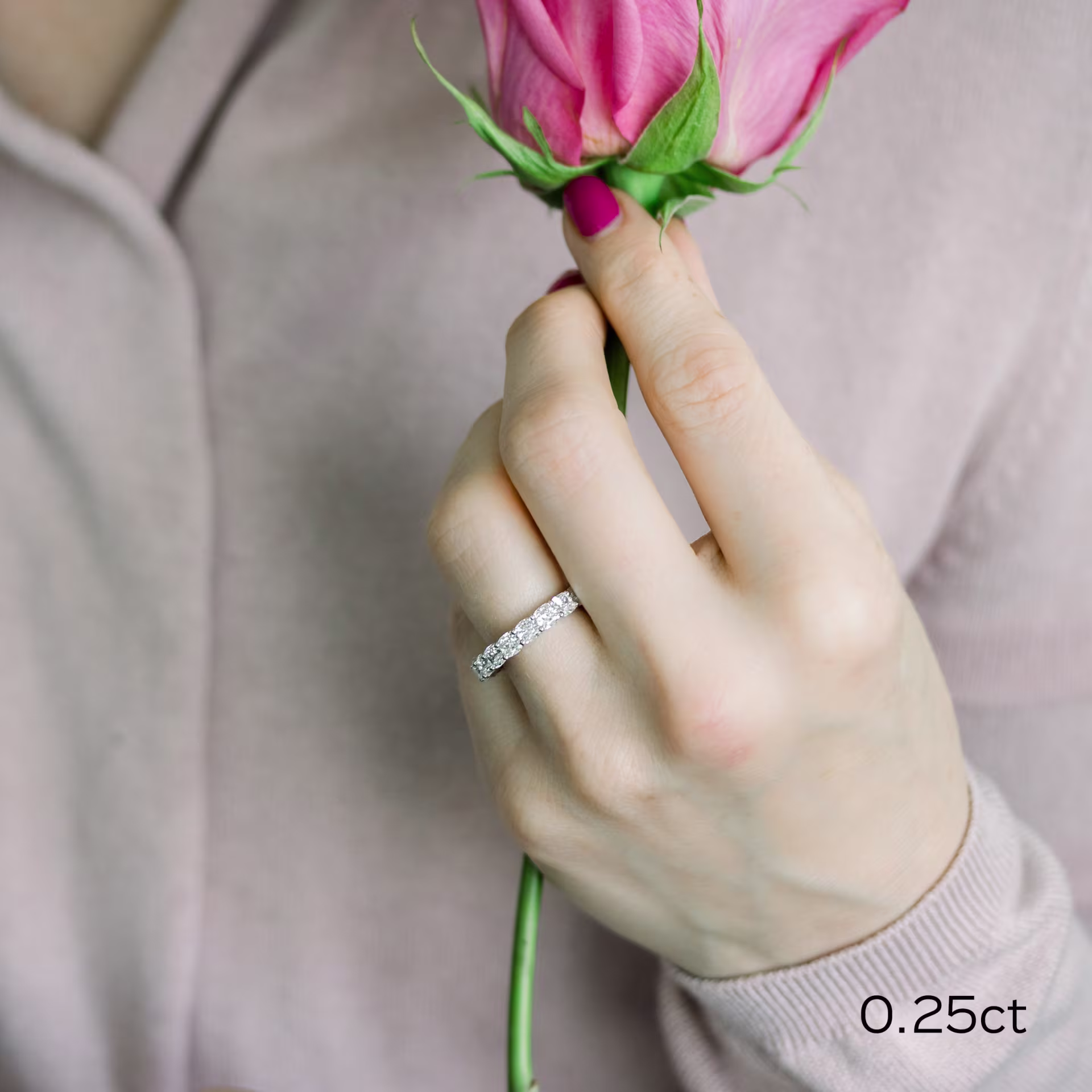 manmade diamond wedding band