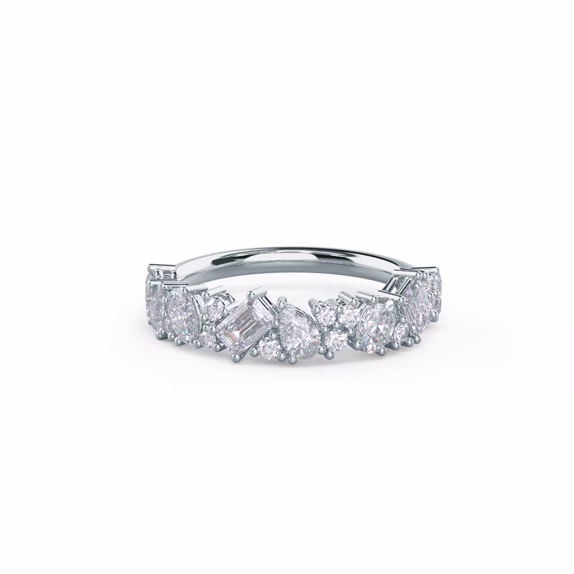 1.25 Carat Man Made Diamonds set in 18k White Gold Cassie Half Band (Main View)