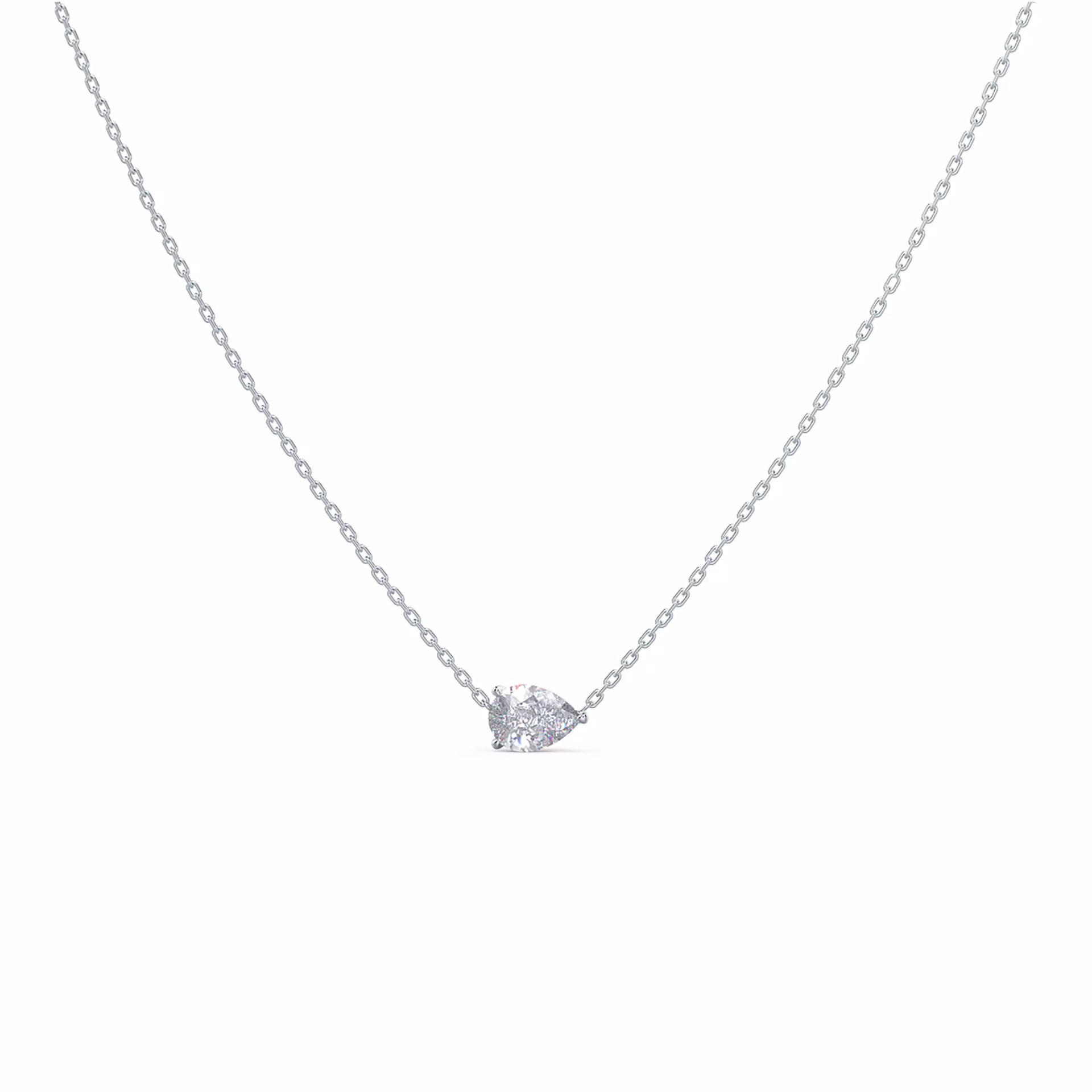 Floating Pear Pendant in 14k White Gold 0.5ctw