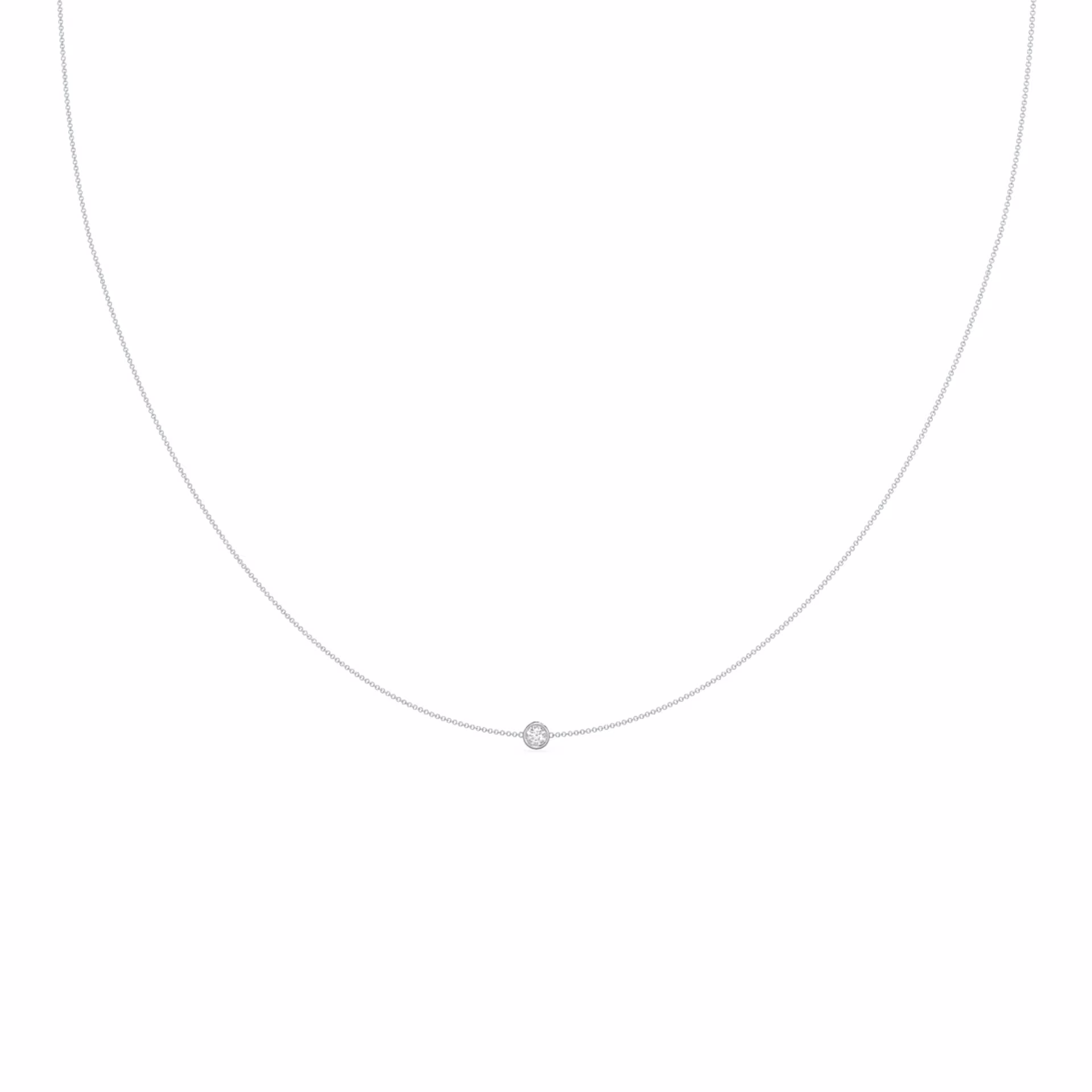Single Bezel Cosmo Necklace in 18k White Gold 0.1ctw