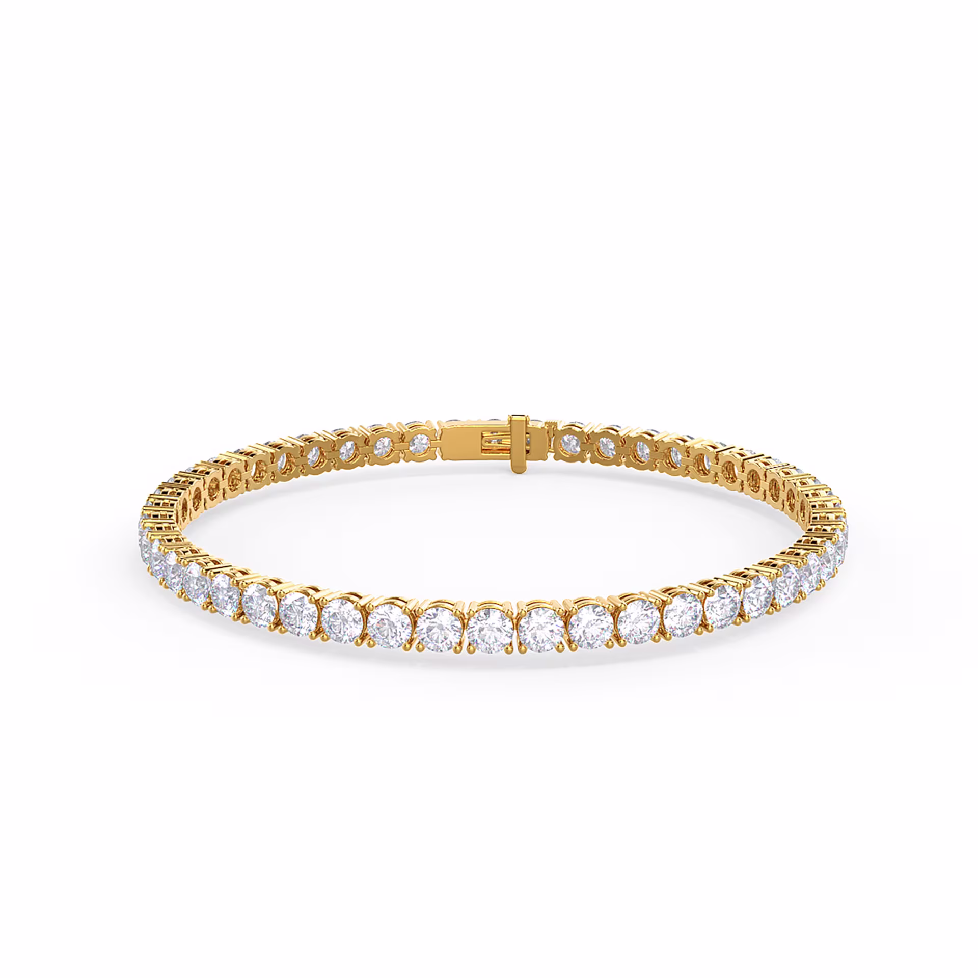 8.0 ctw Round Diamonds set in 14kt Yellow Gold Four Prong Tennis Bracelet (Main View)