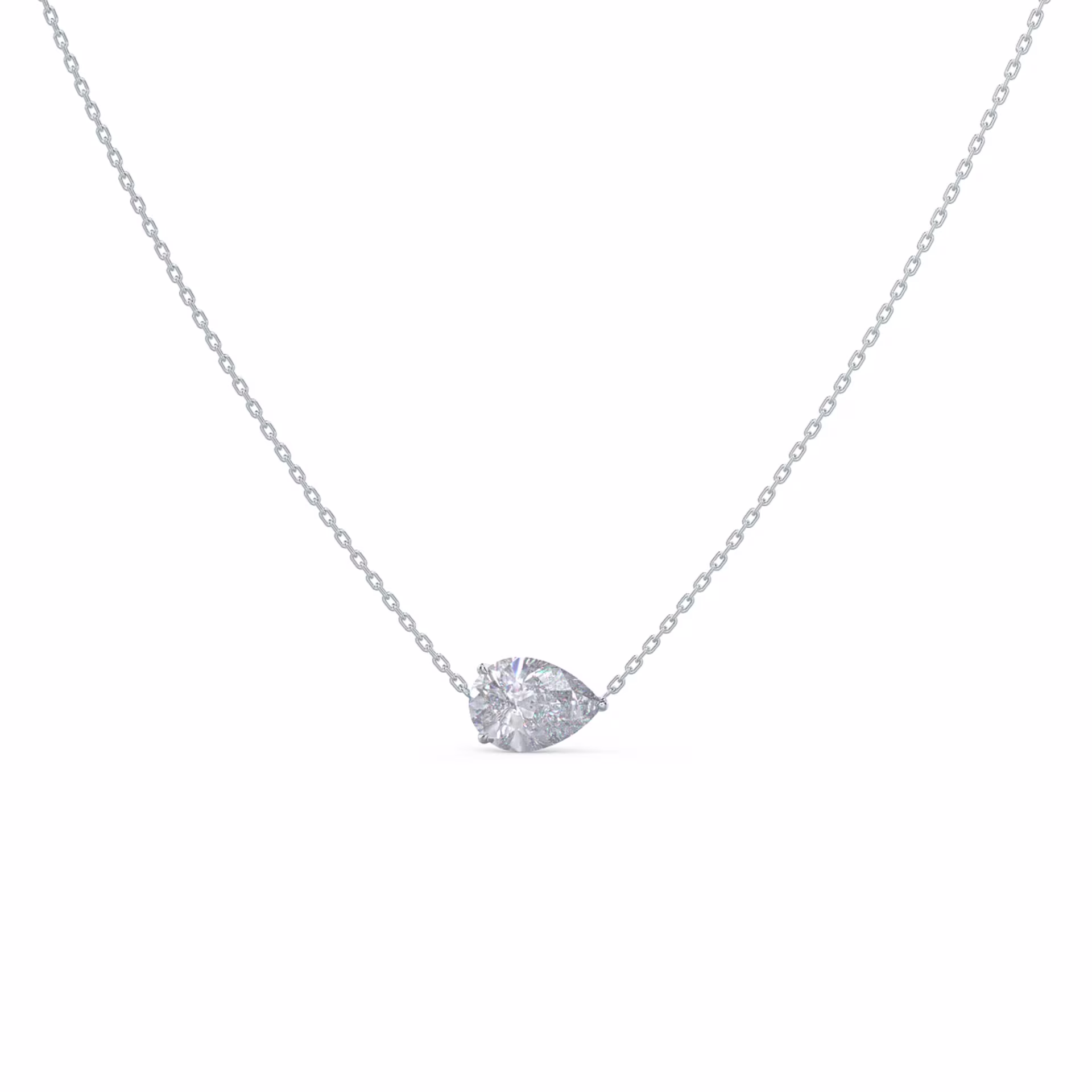 1.5ctw pear floating pendant in white gold