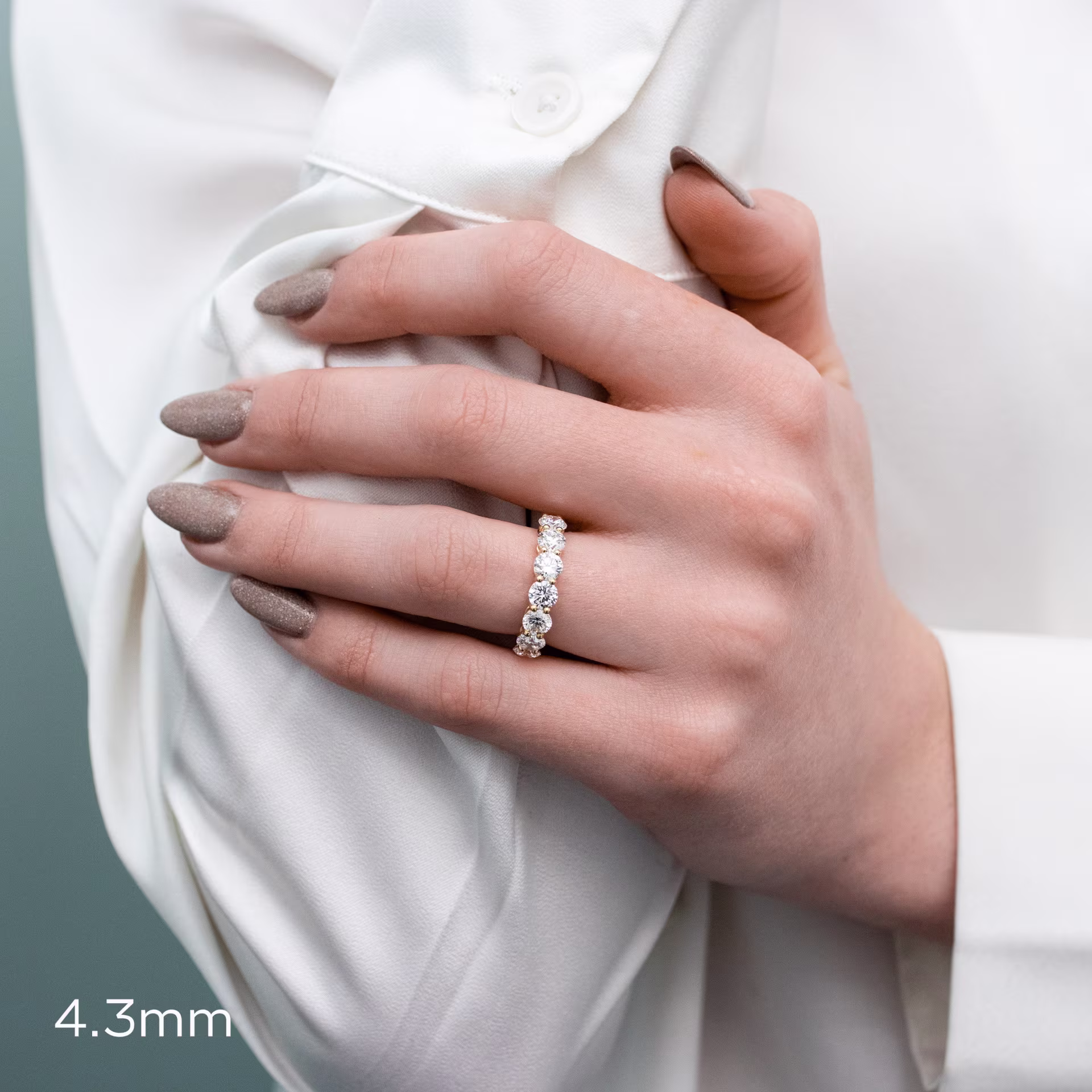 14k yellow gold round seven stone wedding band ada diamonds design 240 on model