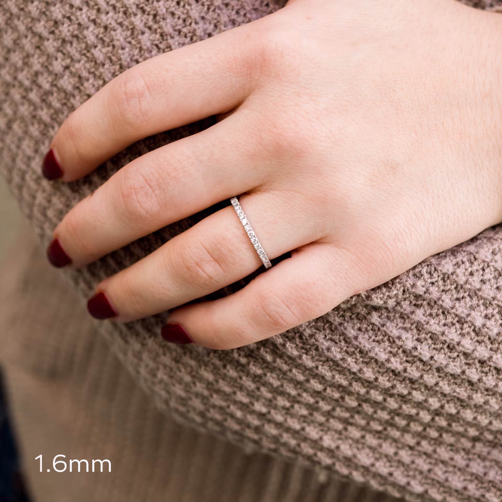 High Quality 0.3 Carat Round Lab Grown Diamonds set in Platinum French Pavé Half Band in Platinum 0.3ctw (Main View)