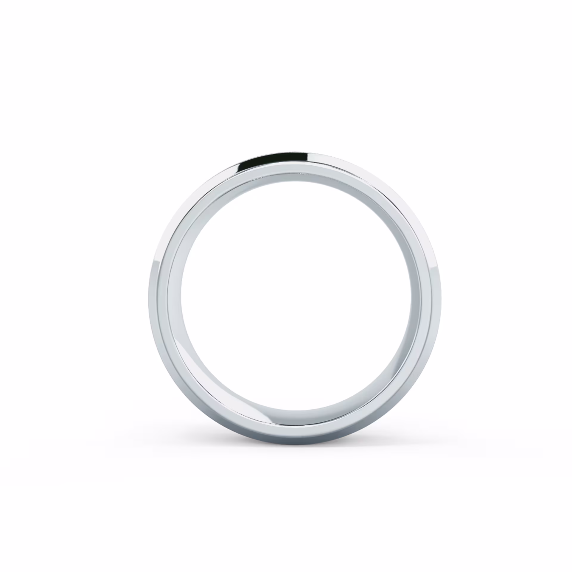 18 Karat White Gold Matte Beveled Channel Princess Half Band featuring 1.0 ct Lab Grown Diamonds (Profile View)