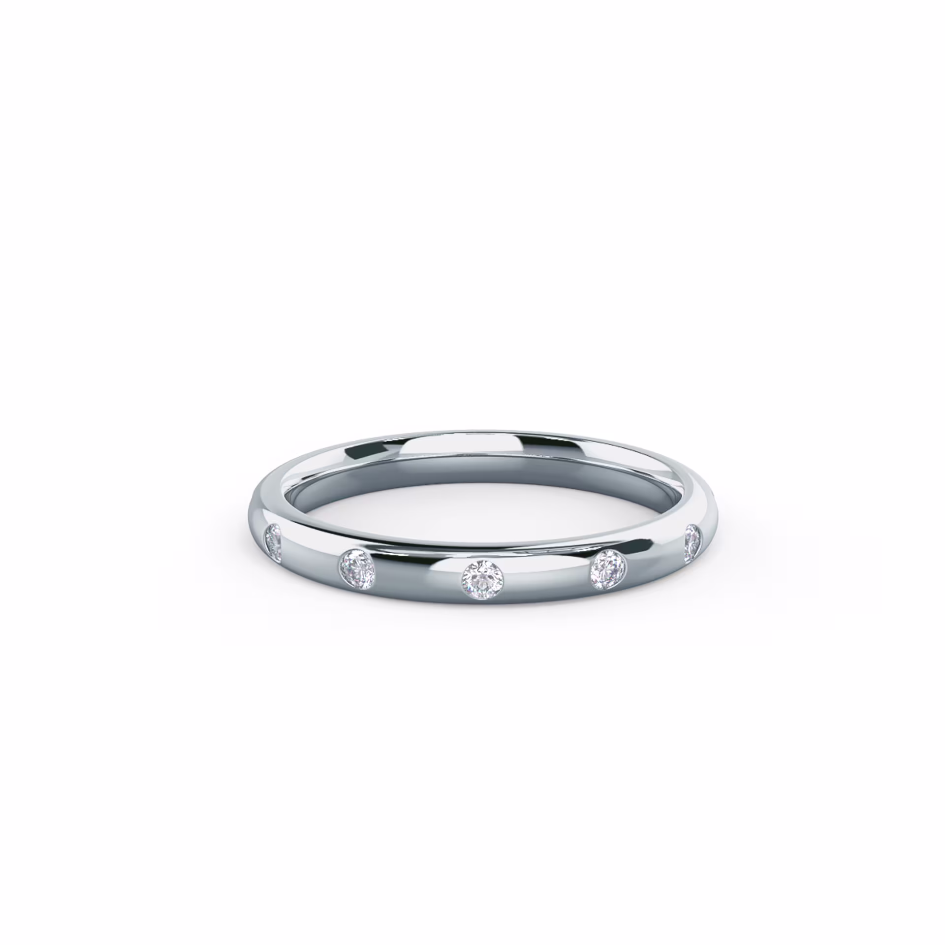 0.3 Carat Created Diamonds Rounded Flush Set Eternity Band in 18 Karat White Gold (Main View)