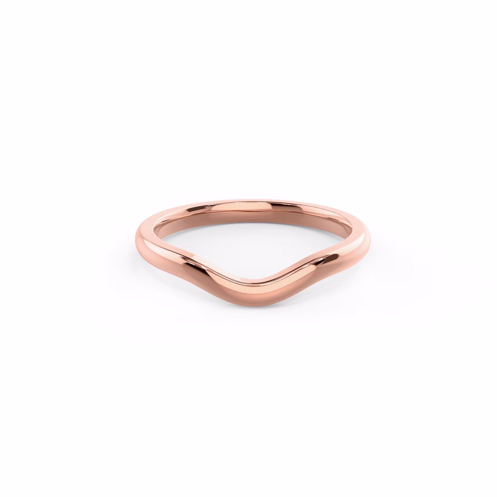 Plain Metal Lab Diamonds set in Rose Gold Metal Contoured Band (Main View)