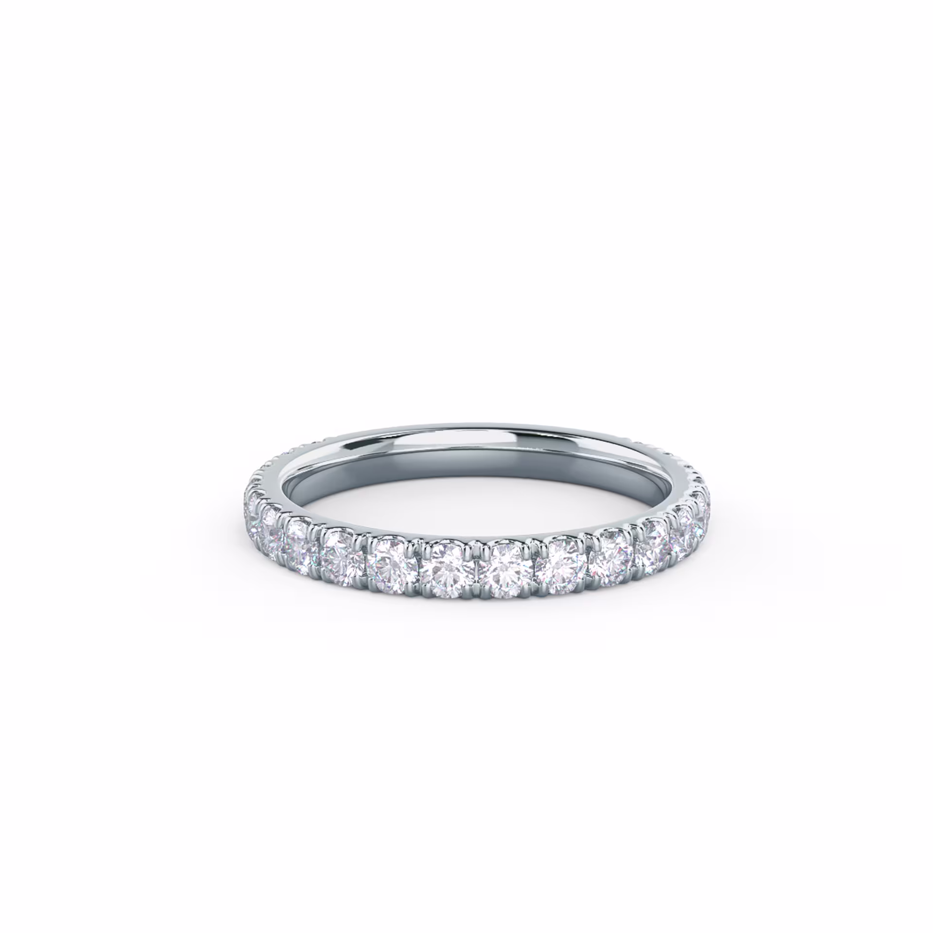 White Gold Diamond U Pavé Three Quarter Band featuring 0.75 ct Round Lab Diamonds (Main View)