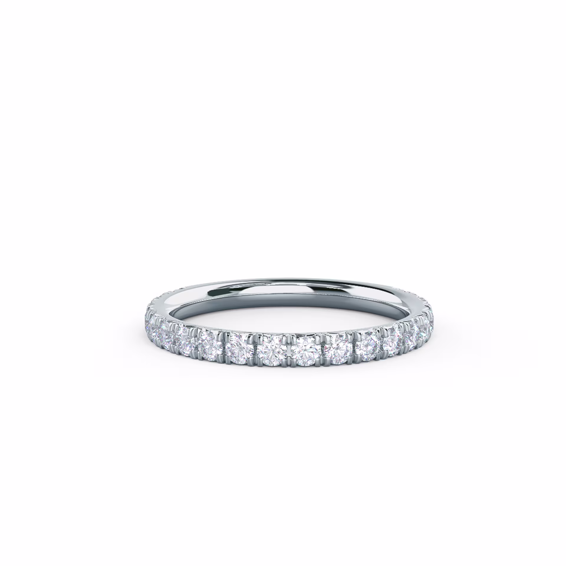0.65 Carat Round Brilliant Diamonds set in 18 Karat White Gold French Pavé Three Quarter Band (Main View)