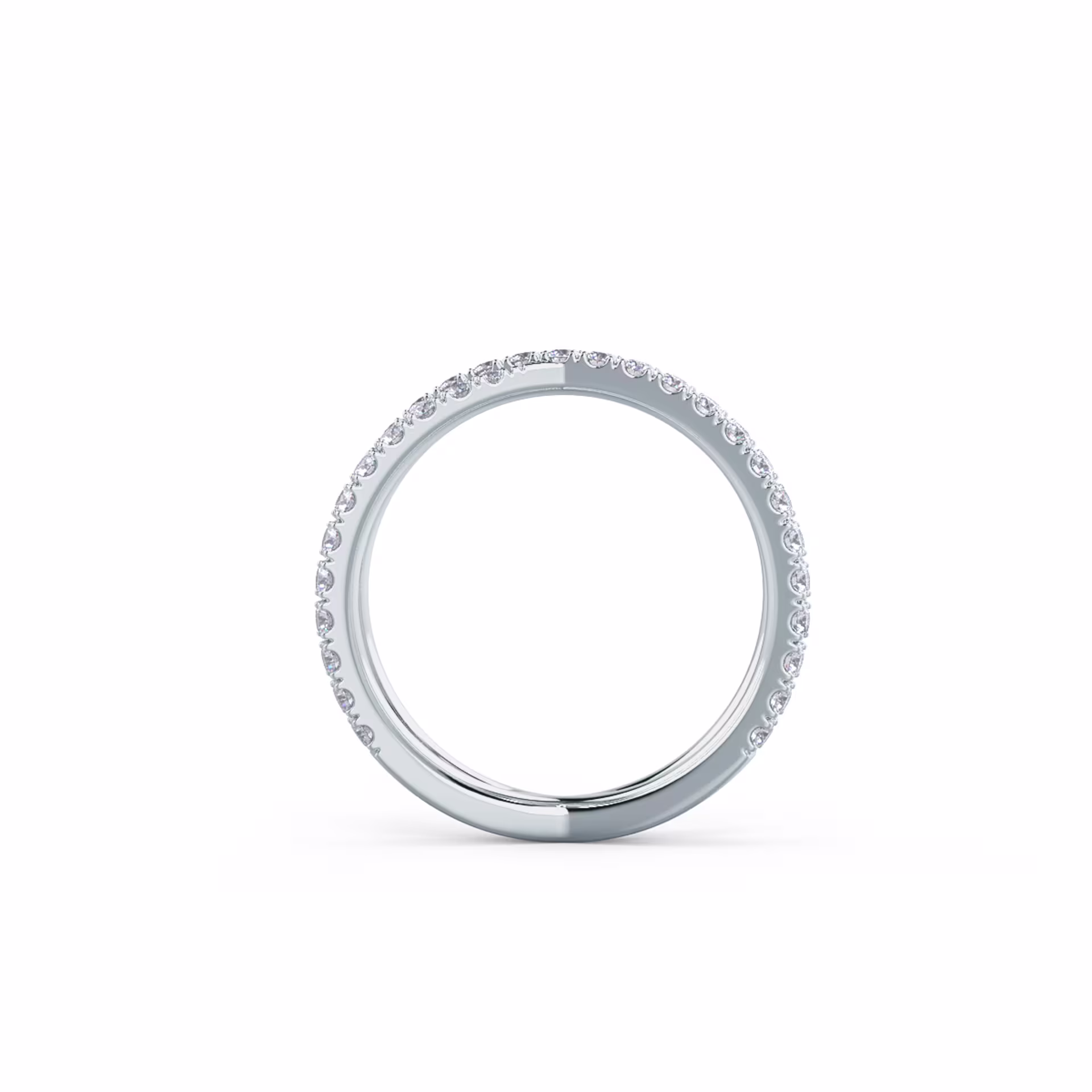 18k White Gold X Wedding Band featuring 0.75 ct Round Lab Diamonds (Profile View)