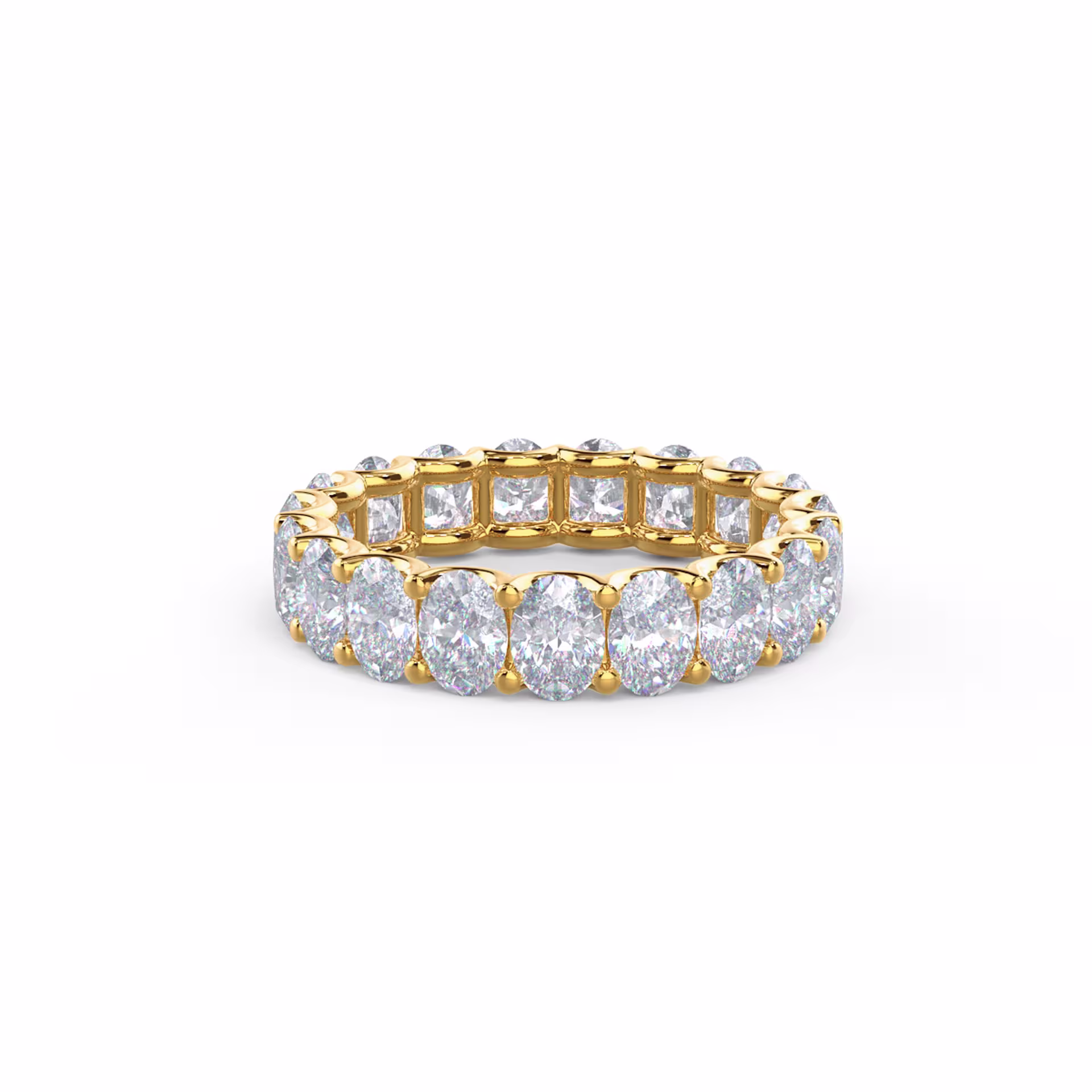 3.8 ctw Lab Diamonds Oval Diamond French U Eternity Band in 14k Yellow Gold (Main View)