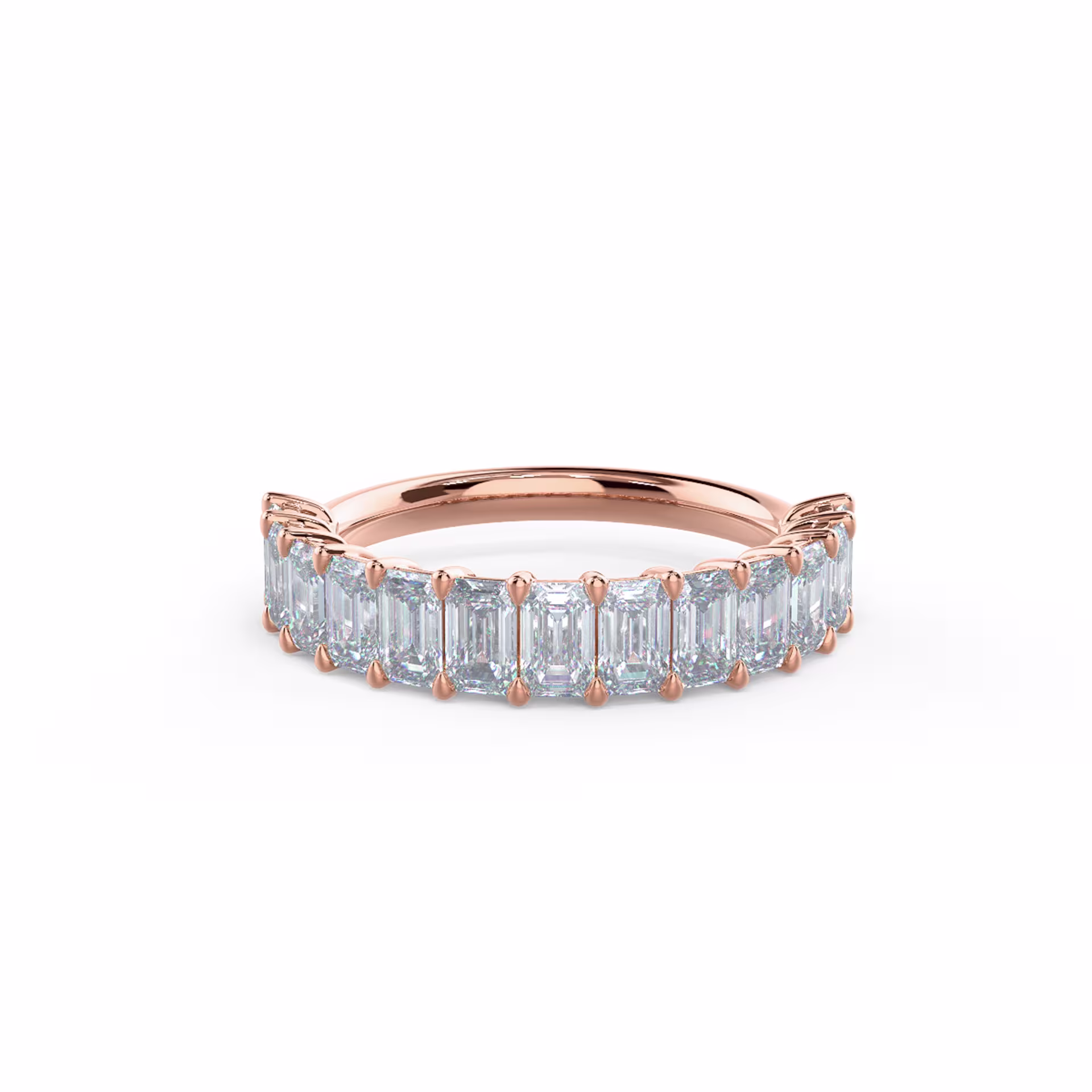 2.5 ct Diamonds Emerald Half Band in 14k Rose Gold (Main View)