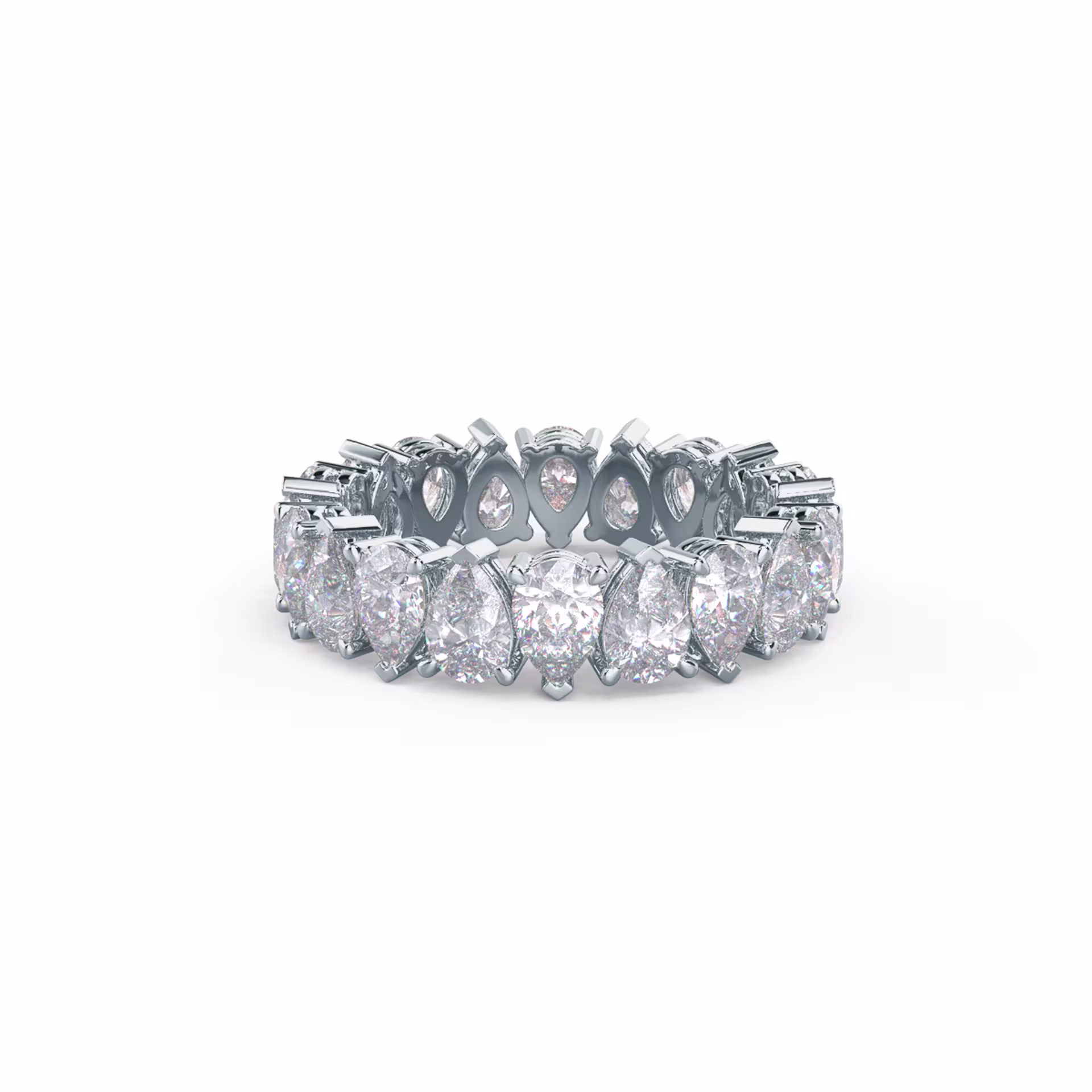 3.6 Carat Lab Created Diamonds Pear Alternating Eternity Band in 18k White Gold (Main View)