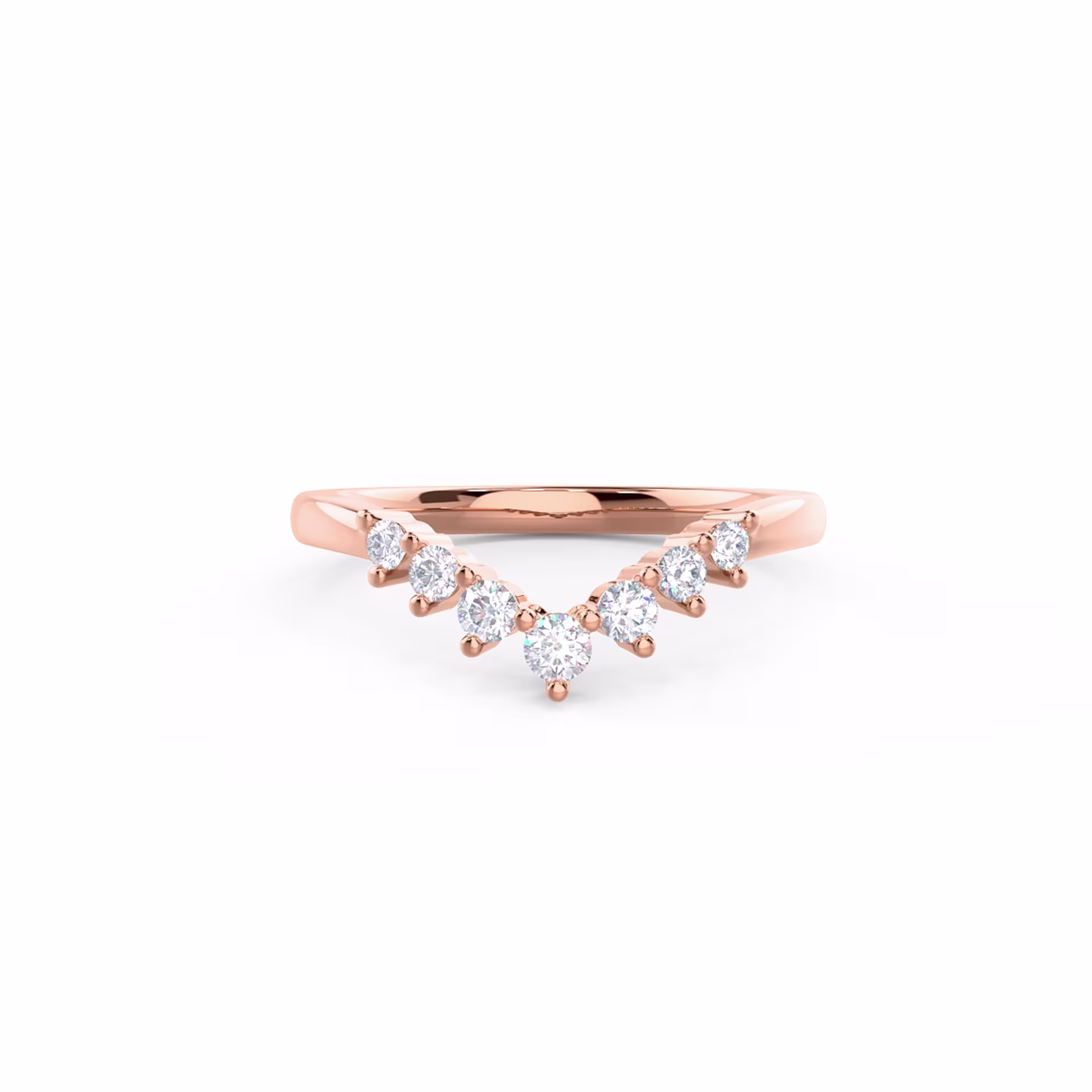 Exceptional Quality 0.45 Carat Round Diamonds Nesting Half Band in 14k Rose Gold (Main View)