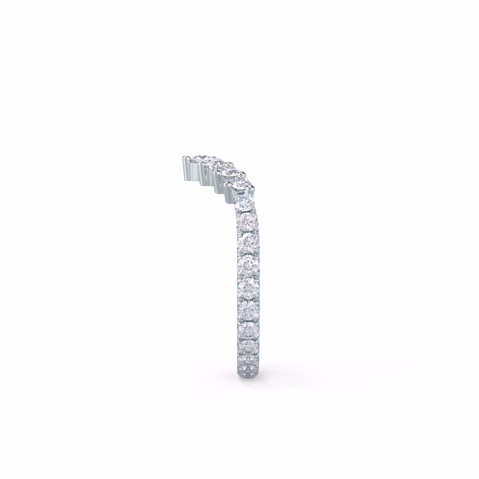 18 Karat White Gold Nesting Eternity Band featuring 0.85 Carat Round Created Diamonds (Side View)