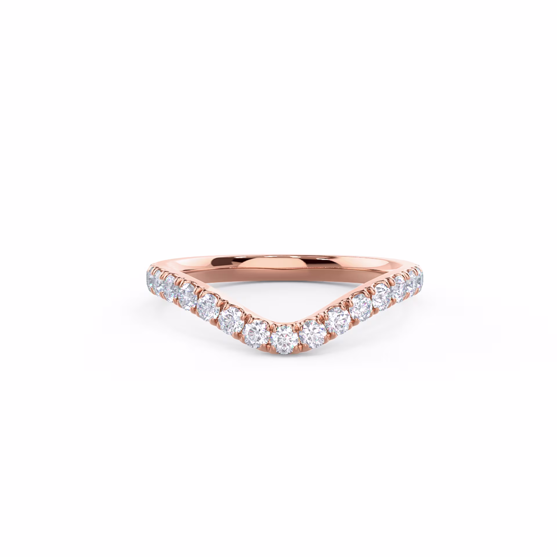 0.45 ct Round Diamonds set in 14k Rose Gold Pavé Countoured Half Band (Main View)