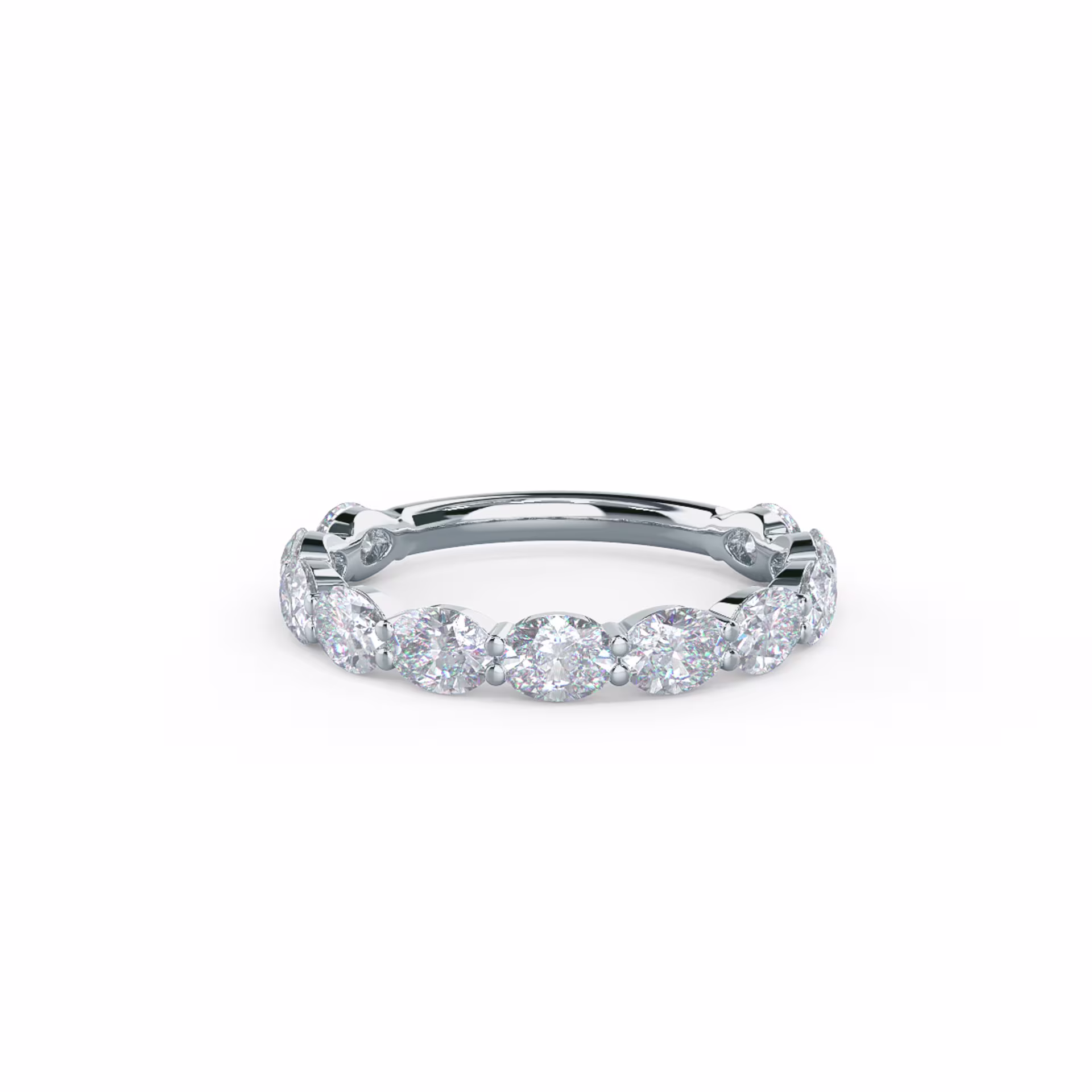 1.65 Carat Diamonds Oval East-West Three Quarter Band in 18kt White Gold (Main View)