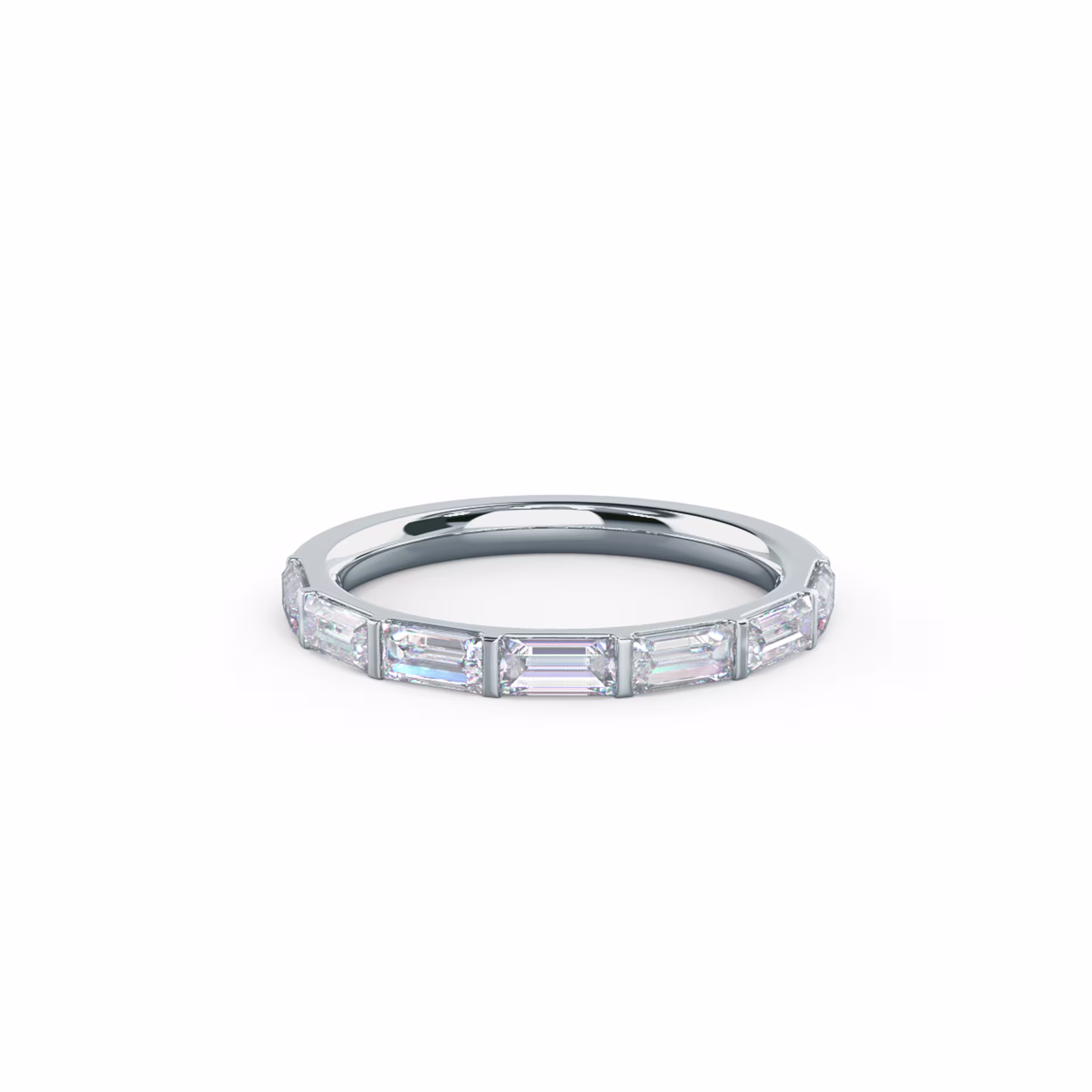 0.7 Carat Diamonds Baguette East-West Half Band in 18k White Gold (Main View)