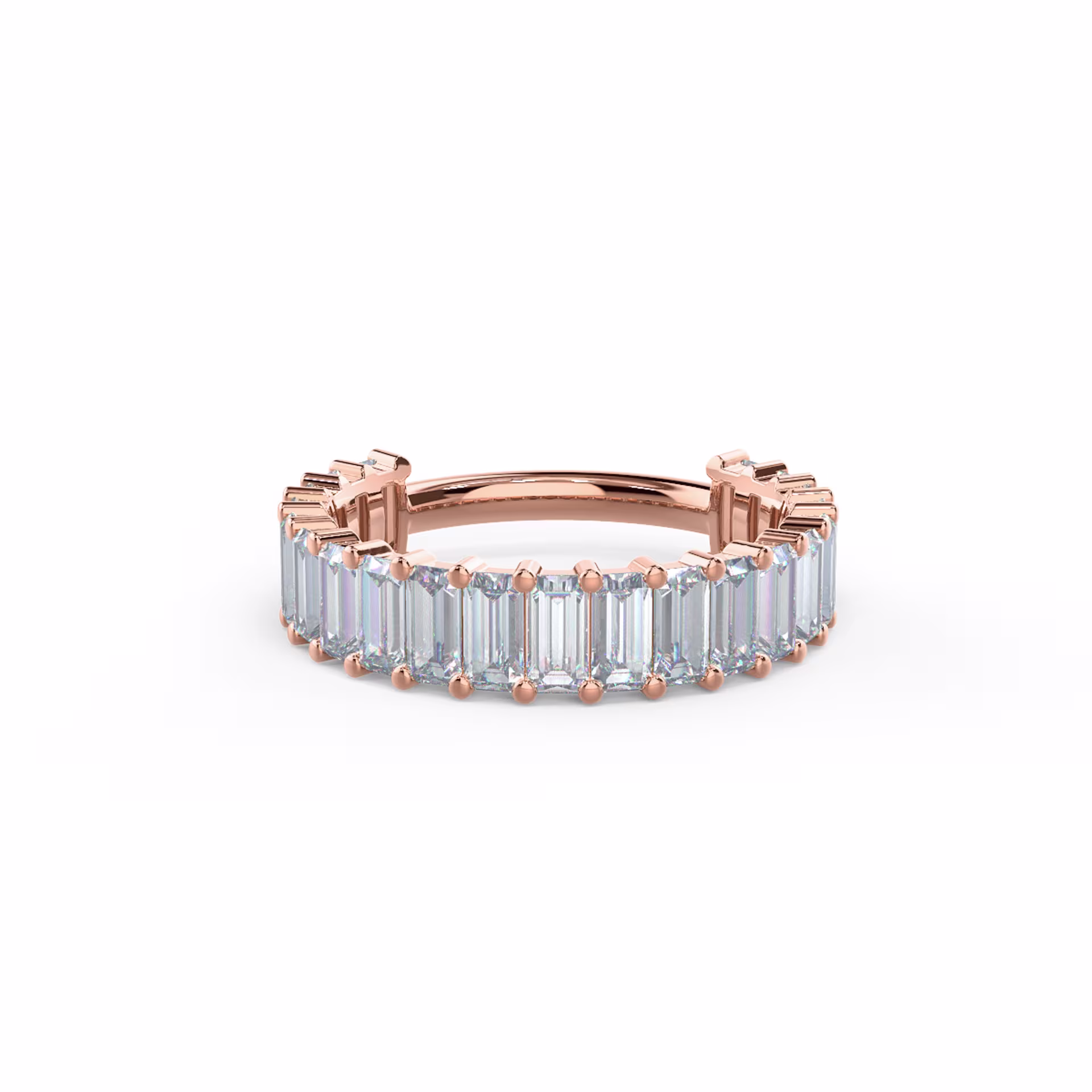 14k Rose Gold Baguette Three Quarter Band featuring 2.1 ctw Lab Grown Diamonds (Main View)