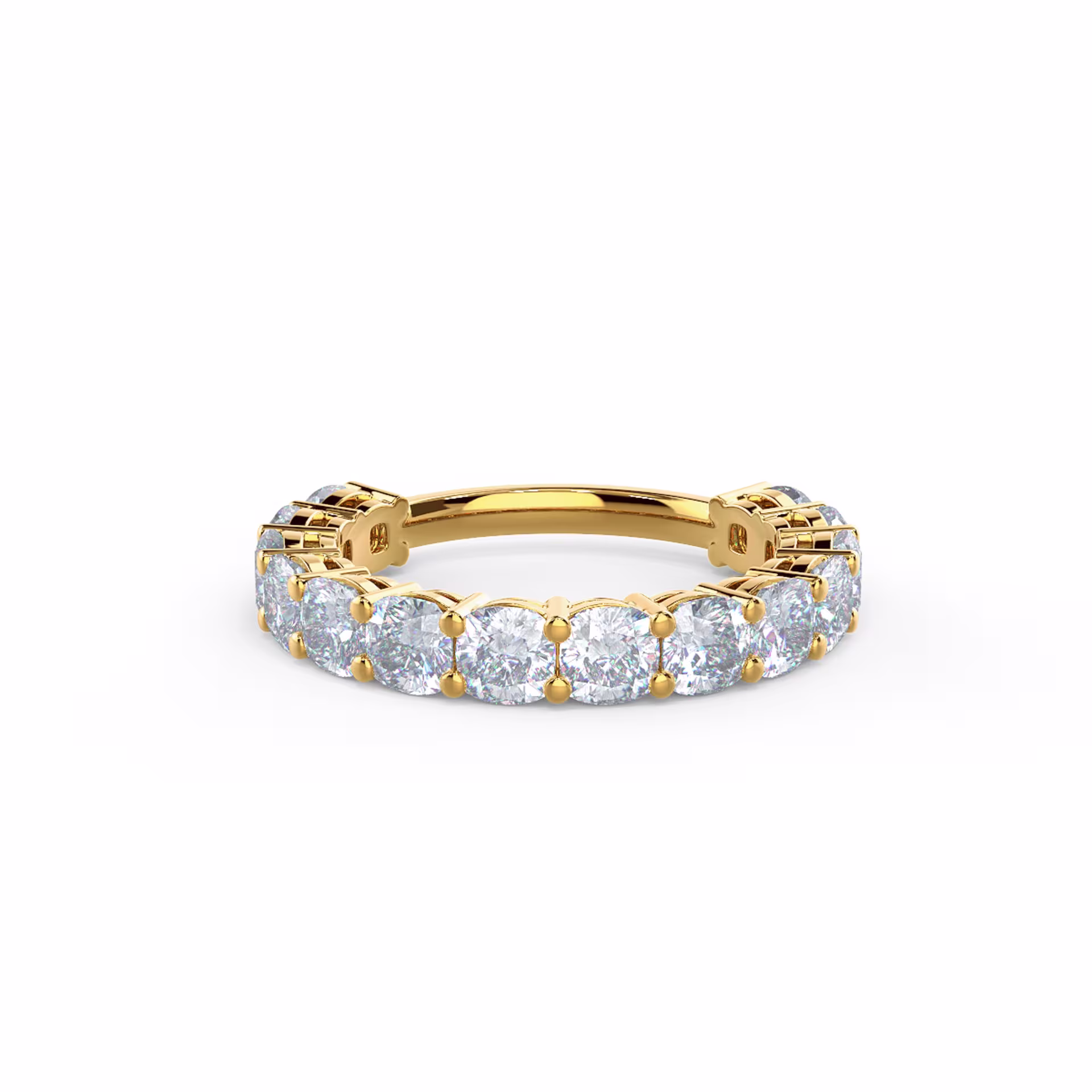 18k Yellow Gold Cushion Three Quarter Band featuring 3.5 ct Diamonds (Main View)