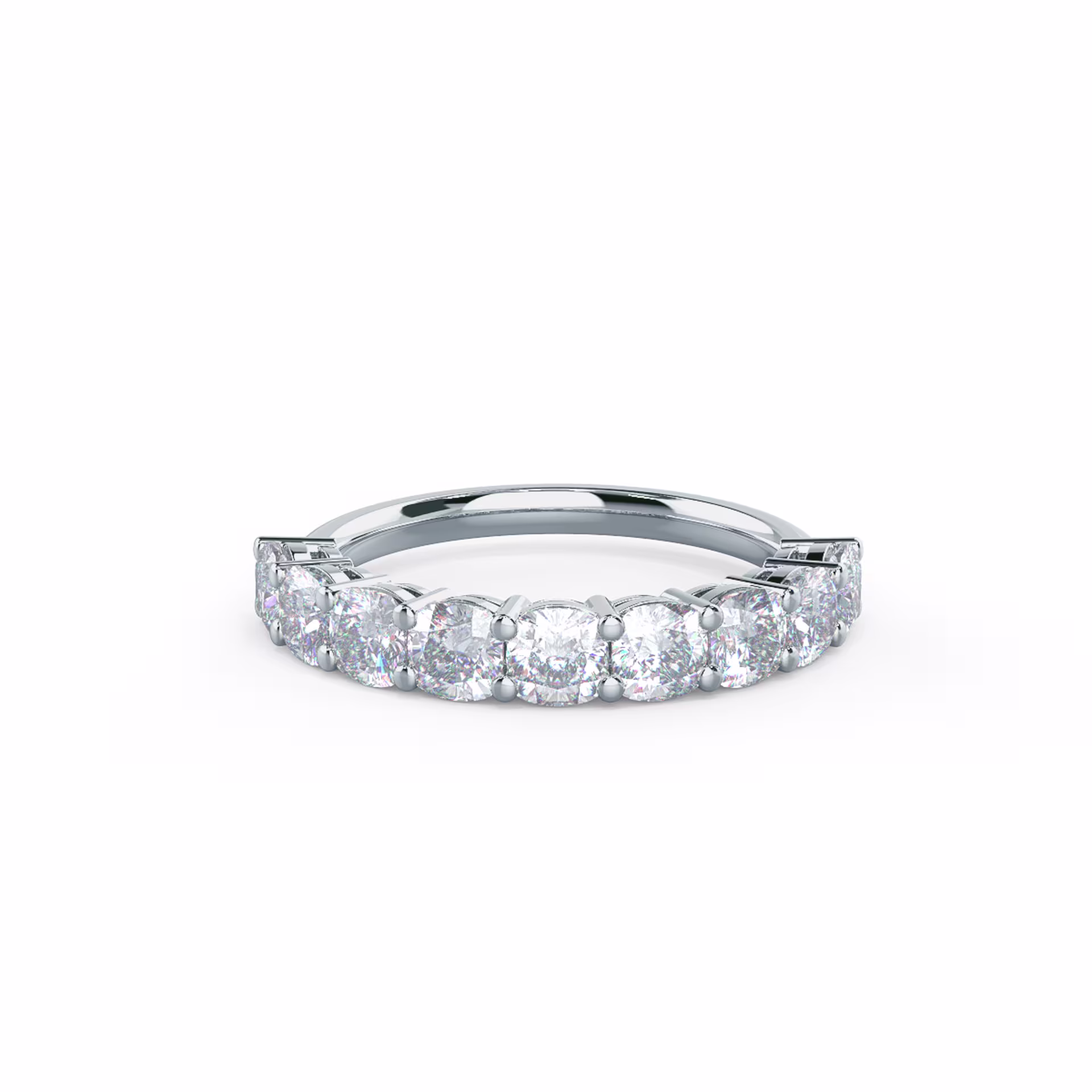 18k White Gold Cushion Half Band featuring 2.25 Carat Diamonds (Main View)
