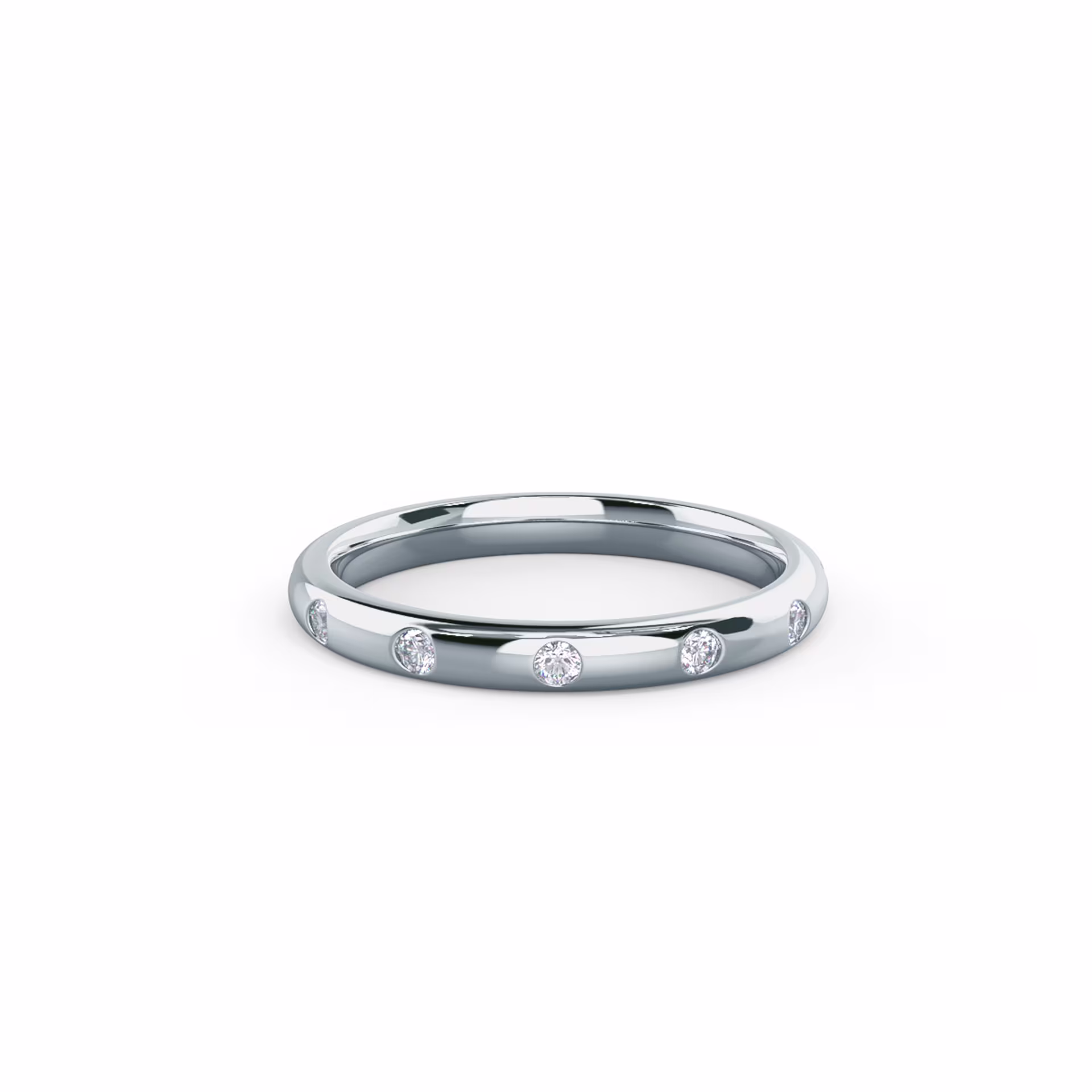 0.25 Carat Lab Diamonds Rounded Flush Set Three Quarter Band in 18k White Gold (Main View)