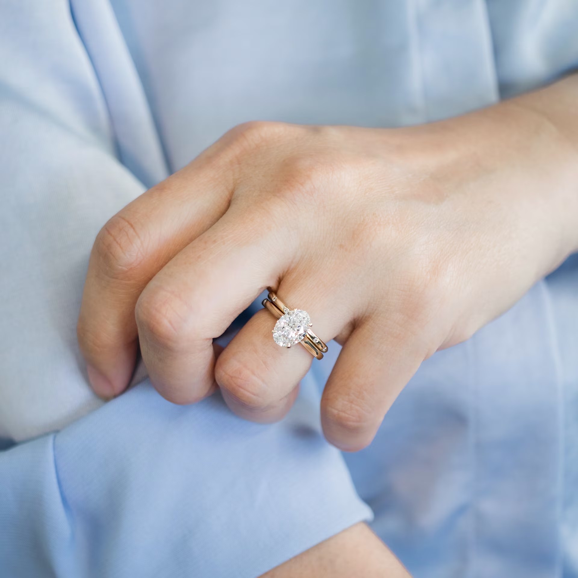 0.05 ctw Lab Diamonds Petite Rounded Flush Set Half Band in 14k Yellow Gold (Main View)