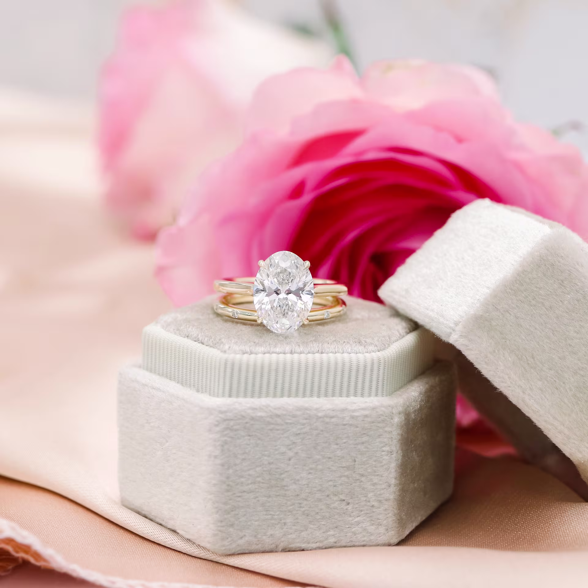 14k Yellow Gold Petite Rounded Flush Set Half Band featuring 0.05 Carat Diamonds (Main View)