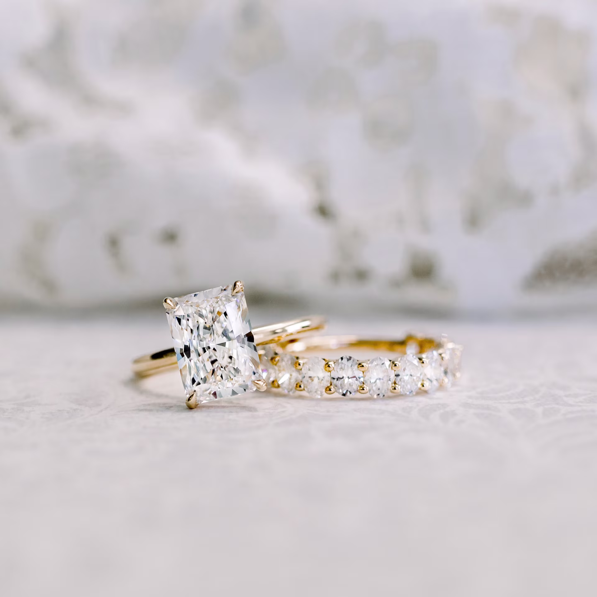 High Quality 1.7 Carat Diamonds set in 18k Yellow Gold Oval French U Three Quarter Band in 18k Yellow Gold 1.7ctw (Main View)