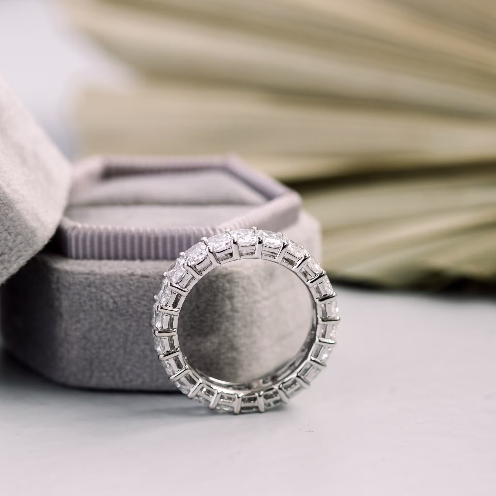 Platinum Radiant Eternity Band in Platinum 4.4ctw featuring Hand Selected 4.4 ctw Lab Diamonds (Main View)