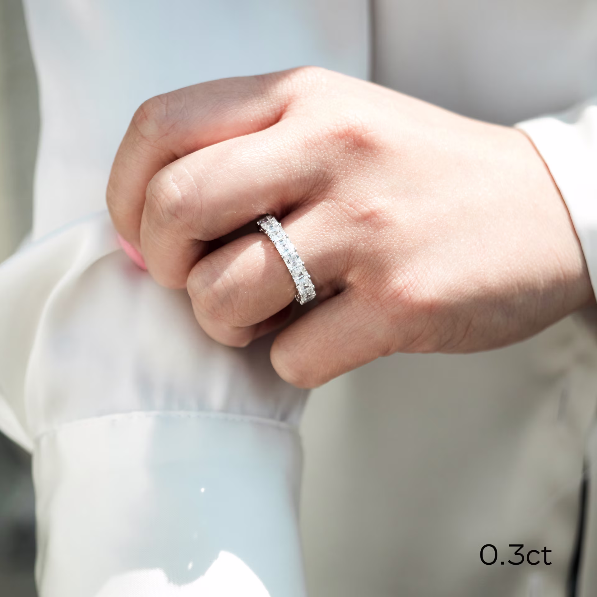 Hand Selected 5.5 ctw Lab Diamonds set in Platinum 5.5ctw Asscher Cut Eternity Band in Platinum (Main View)