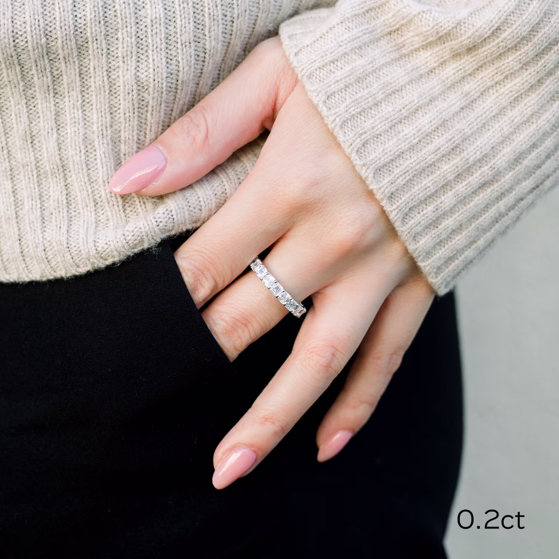 Platinum 4ctw Asscher Cut Eternity Band in Platinum featuring 4.0 ctw Diamonds (Main View)