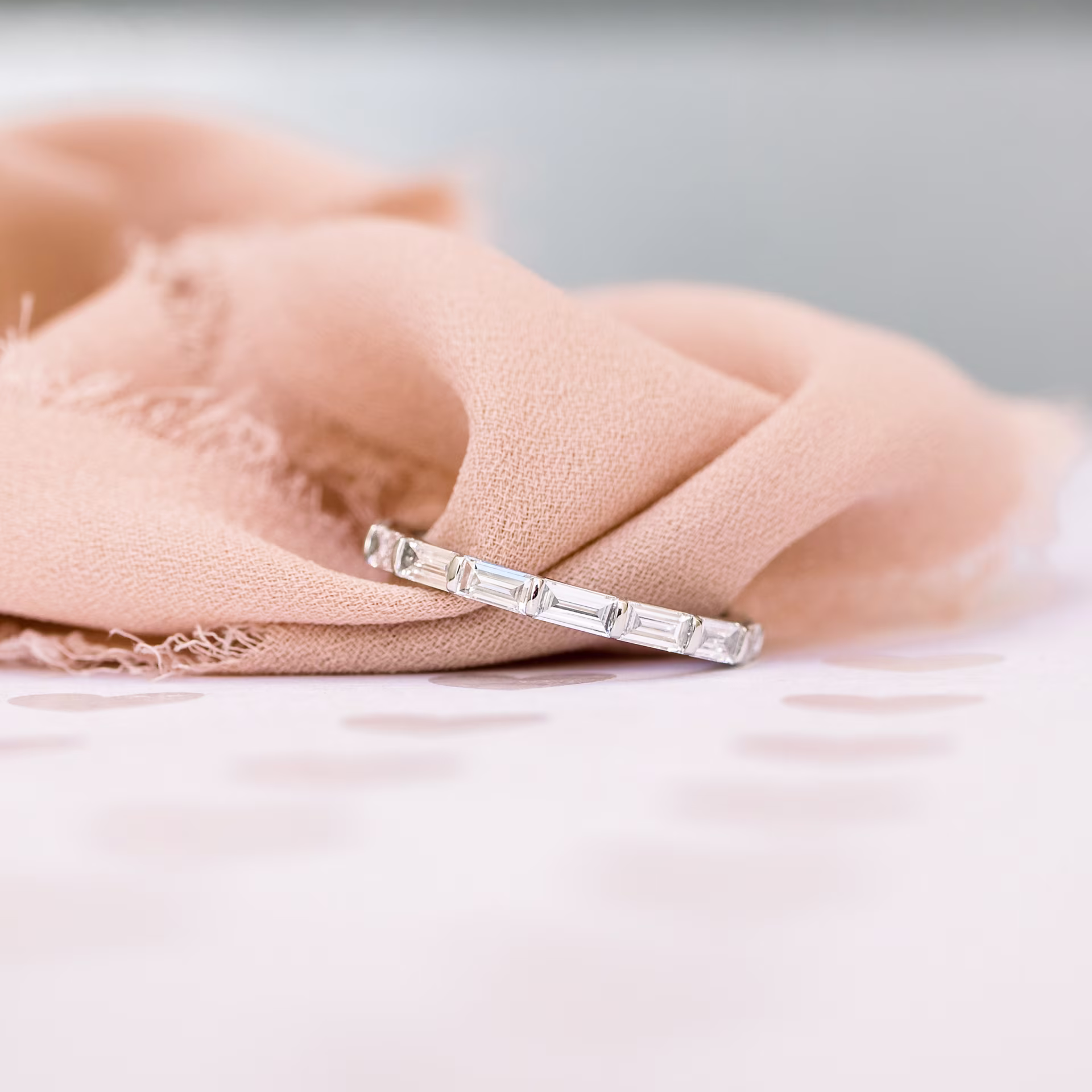 Hand Selected 1.5 Carat Lab Diamonds set in Platinum Baguette East-West Eternity Band in Platinum 1.5ctw (Main View)