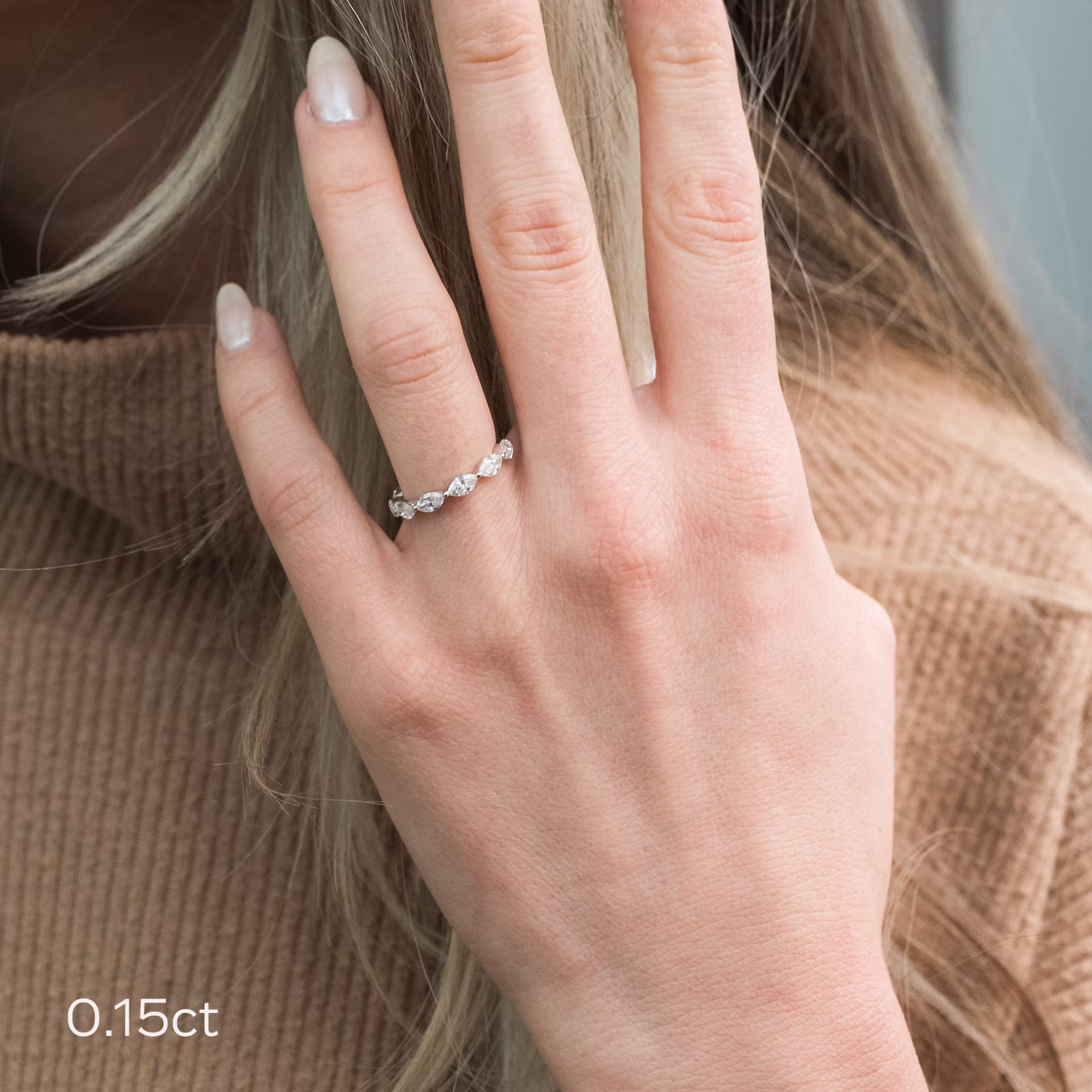 1.8 Carat Lab Diamonds set in Platinum Marquise East-West Eternity Band (Main View)