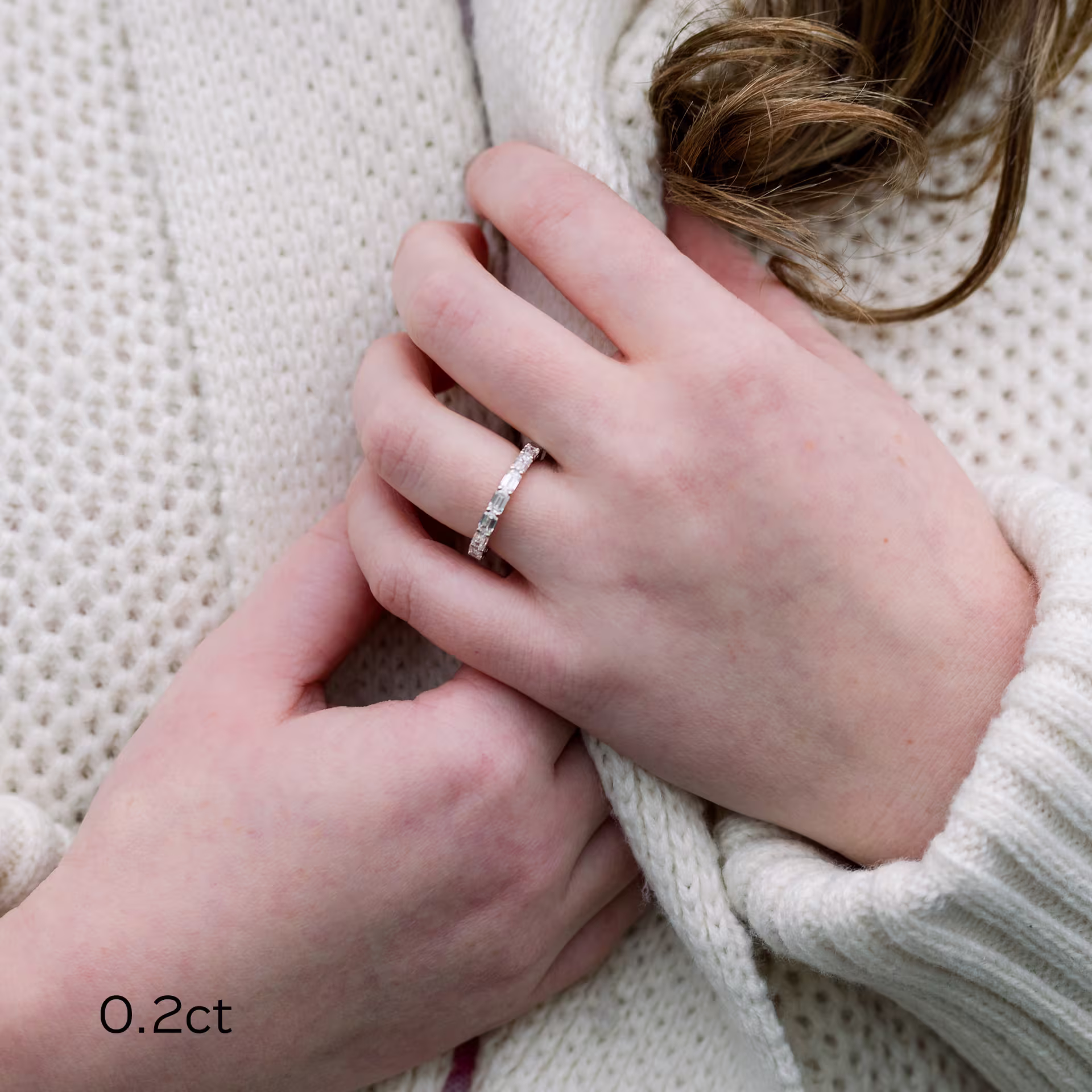 2.4 ct Diamonds set in 14k Yellow Gold Emerald East-West Three Quarter Band (Main View)