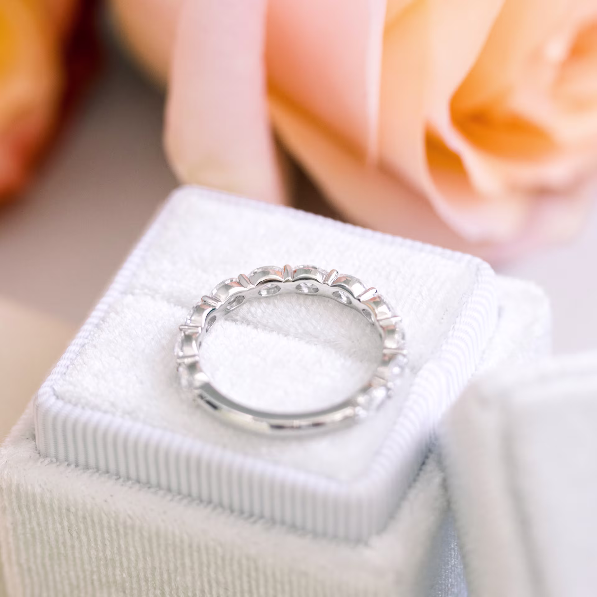 Platinum Oval East-West Three Quarter Band in Platinum 1.65ctw featuring High Quality 1.65 ct Lab Diamonds (Main View)