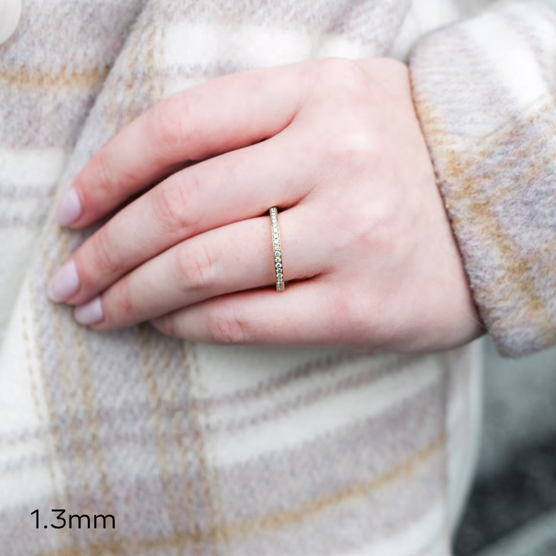 0.3 Carat Round Brilliant Lab Diamonds set in 18k Yellow Gold Channel Set Three Quarter Band (Main View)