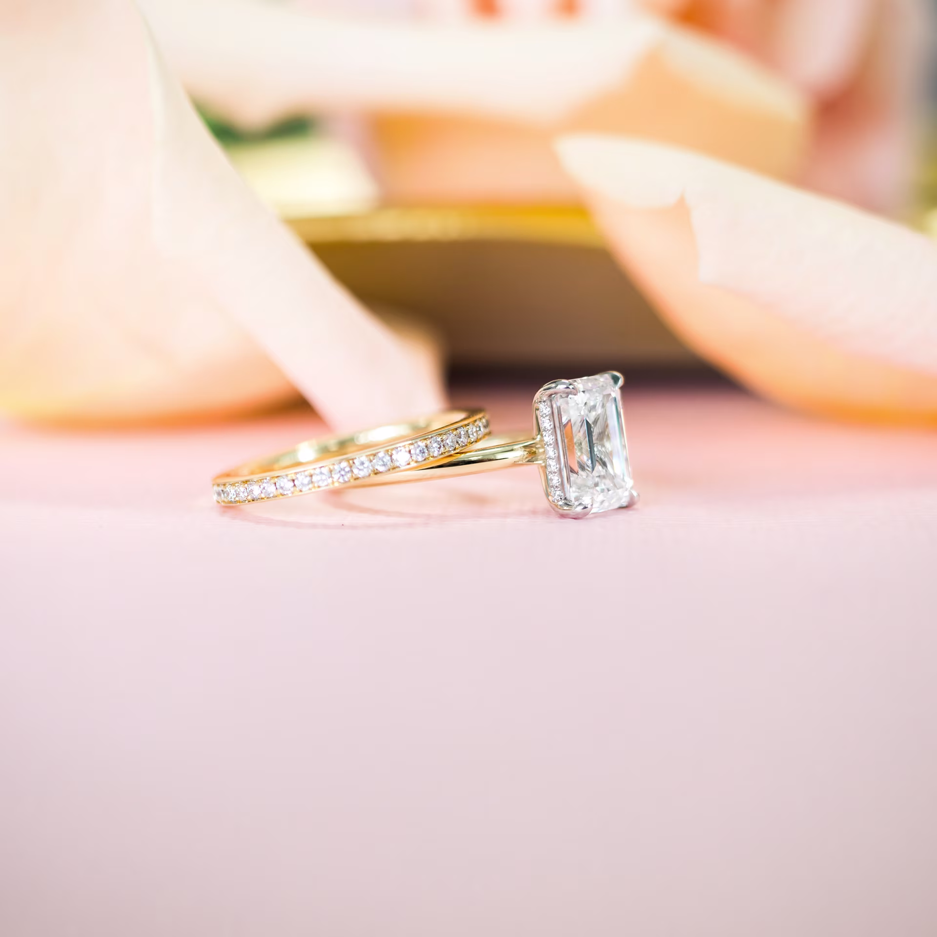 0.3 Carat Round Brilliant Lab Diamonds set in 18k Yellow Gold Channel Set Three Quarter Band (Main View)
