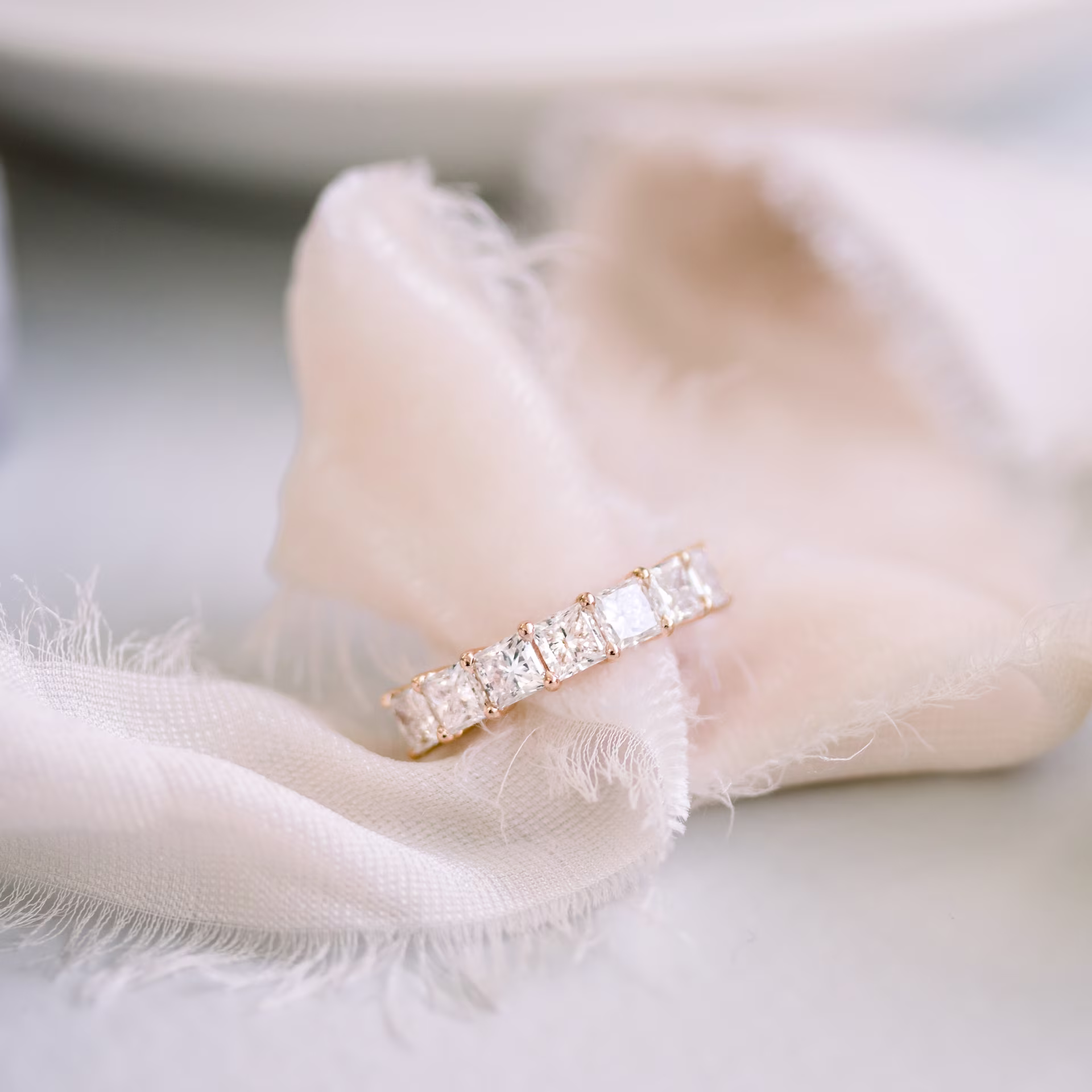 Rose Gold Princess Seven Stone featuring 2.0 ct Diamonds (Main View)