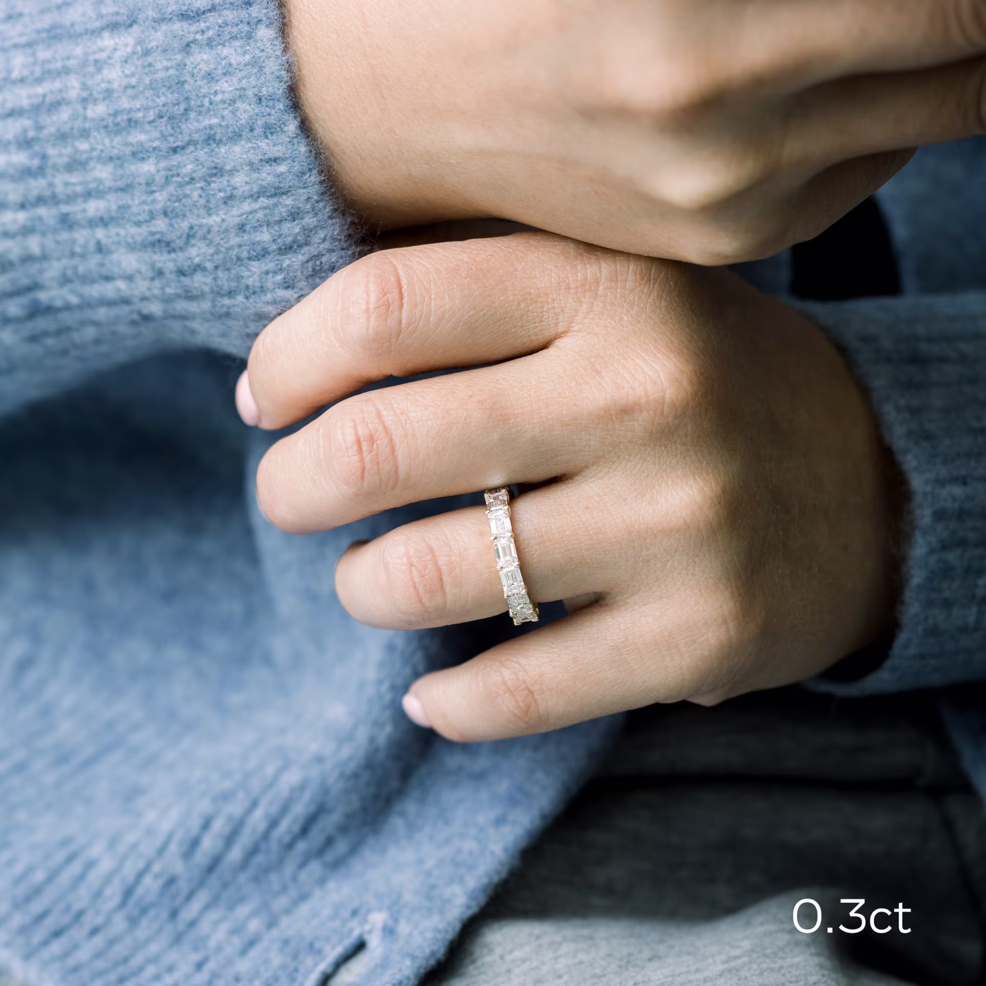 14k Yellow Gold Emerald East-West Half Band in 14k Yellow Gold 2ctw featuring 2.0 Carat Diamonds (Main View)