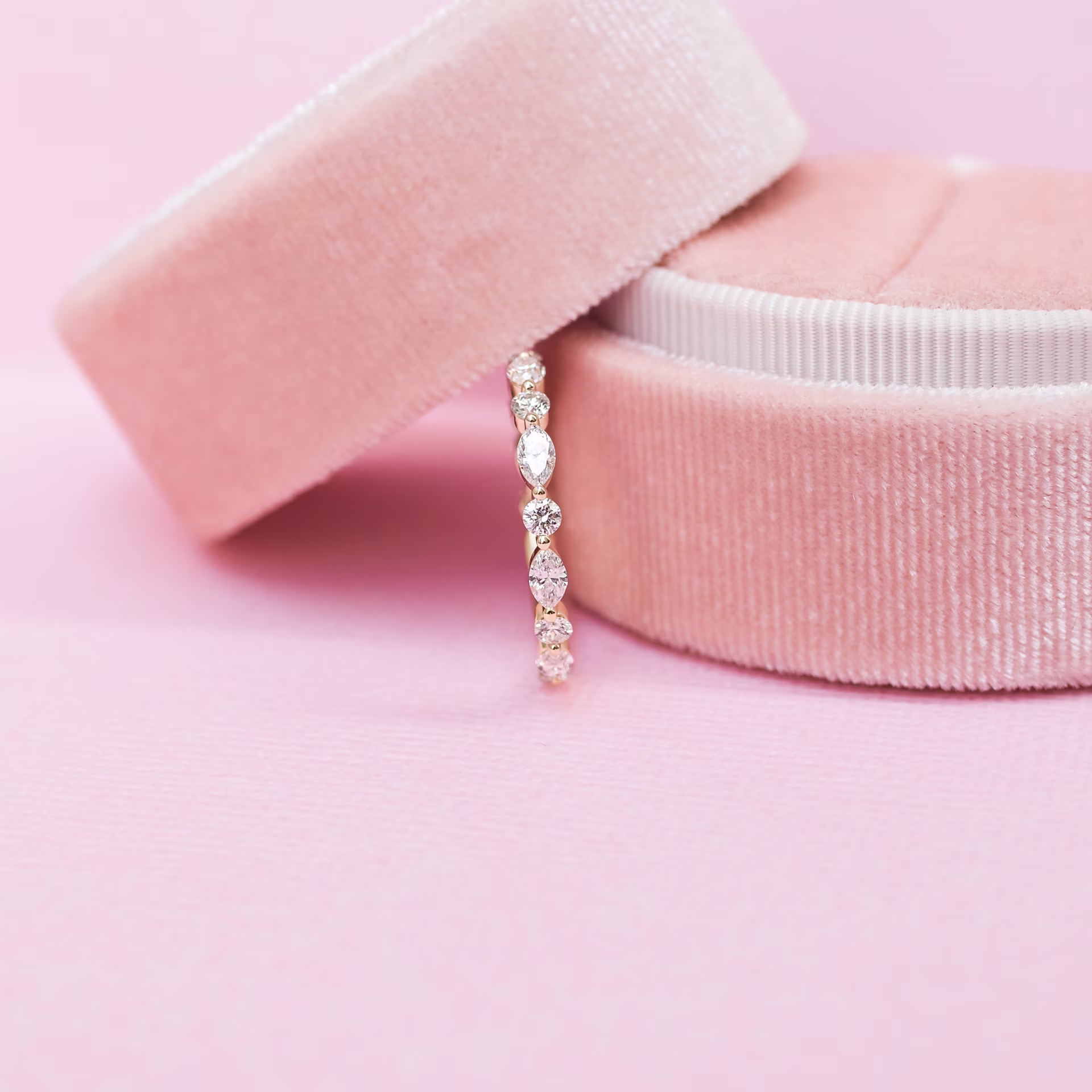 0.55 Carat Lab Created Diamonds Marquise and Round East-West Seven Stone in 14k Yellow Gold 0.55ctw in 14kt Yellow Gold (Side View)